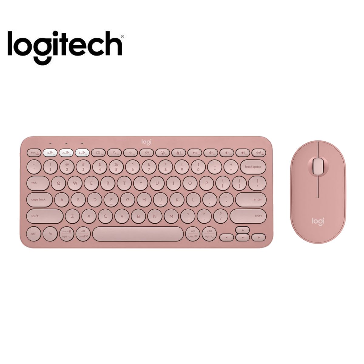 COMBO DE TECLADO Y MOUSE LOGITECH PEBBLE 2 K380S +MOUSE M350S BT ROSADO