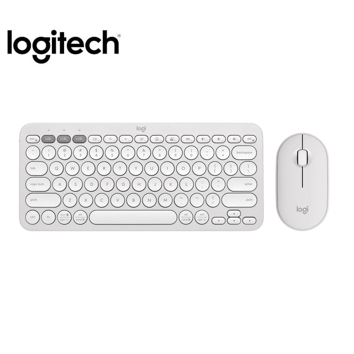 COMBO DE TECLADO Y MOUSE LOGITECH PEBBLE 2 K380S +MOUSE M350S BLUETOOT WIRELLESS BLANCO