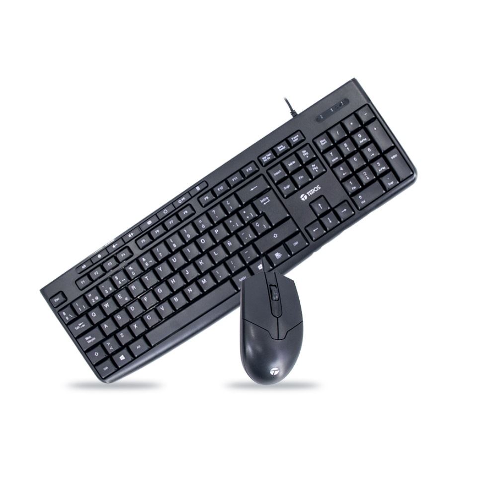 Kit Teclado y Mouse TEROS TE-5012S TE5012S USB 1000 DPI 3 Botones 105+8 Teclas