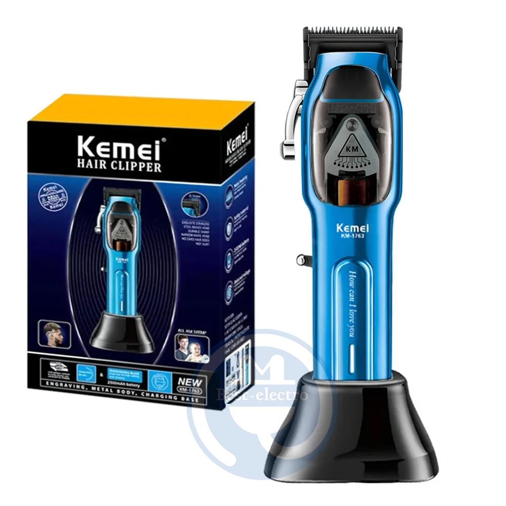 Cortadora Kemei KM-1763 Azul Carga USB