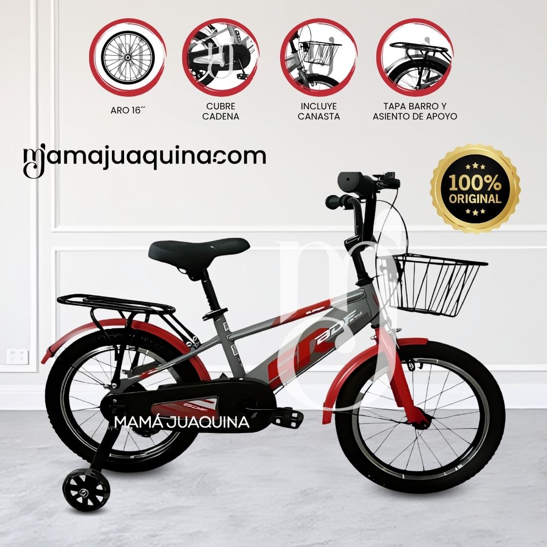 Bicicleta Deportiva con Canasta Aro 16 «KODY SR» Red