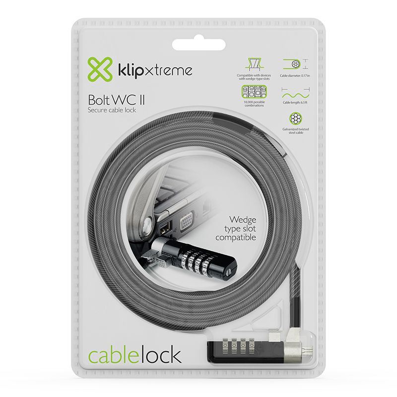 Cable de Seguridad Bolt WC II KSD-370 - Klip Xtreme