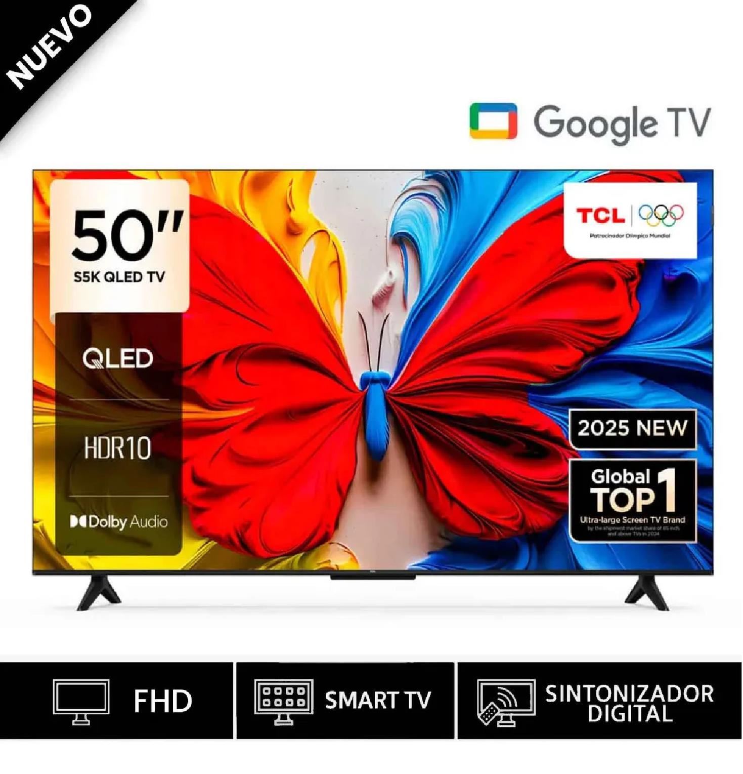 Televisor TCL QLED FHD Smart Google TV 50S5K Año 2025