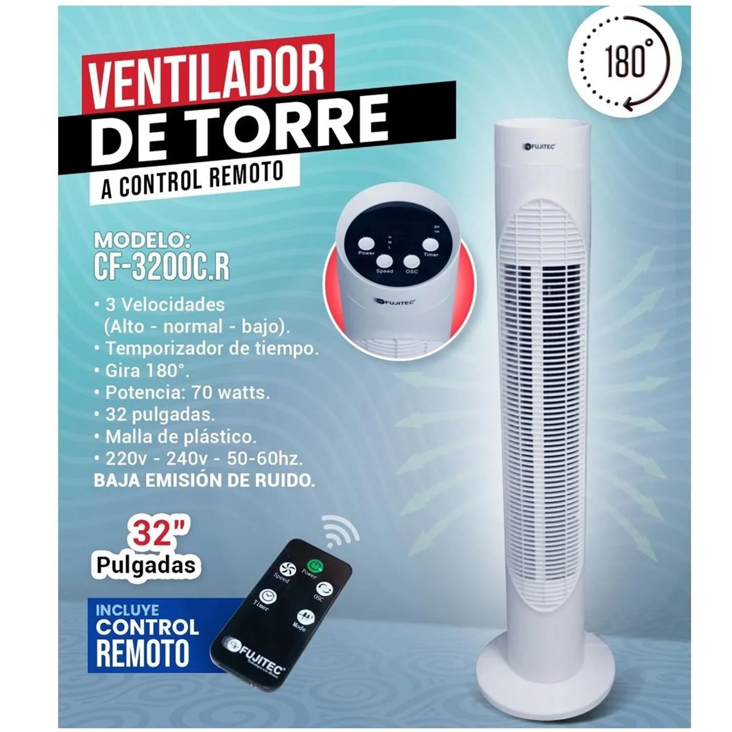 Ventilador de Torre FUJITEC CF-3200C.R 32" con Control Remoto - Blanco