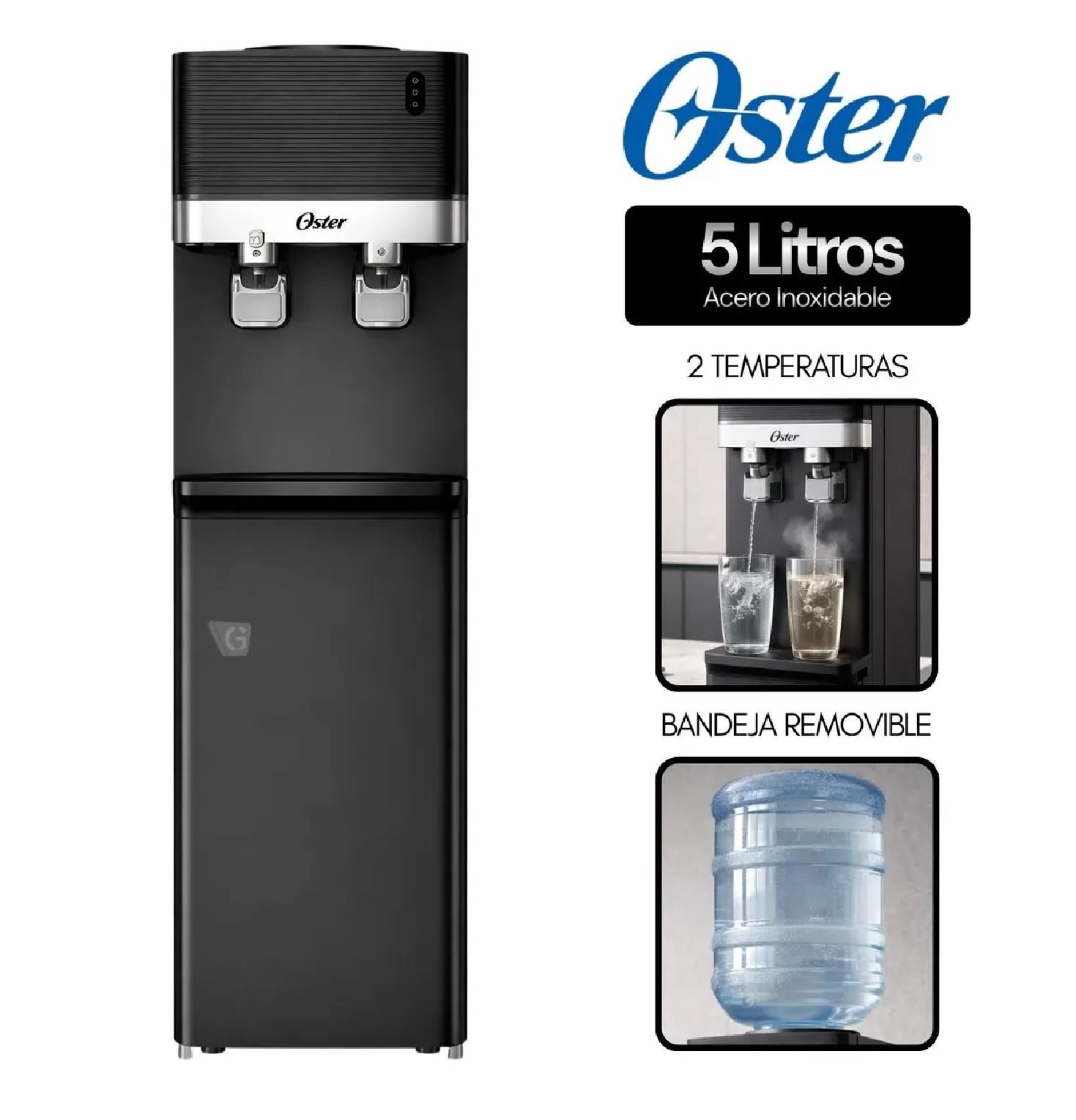 Dispensador de Agua Oster OS-PWDA5502B de 20L Agua Fría y Caliente - Negro