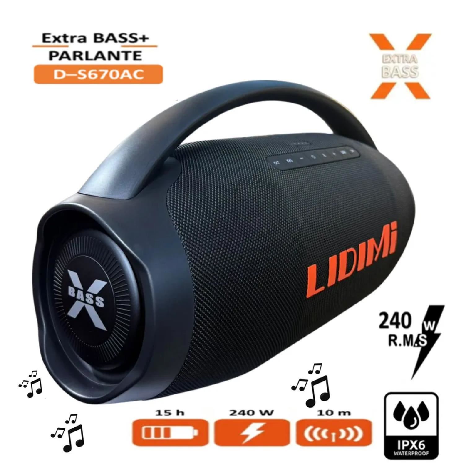 Parlante Portátil Lidimi Super D-S670AC 240W Bluetooth USB