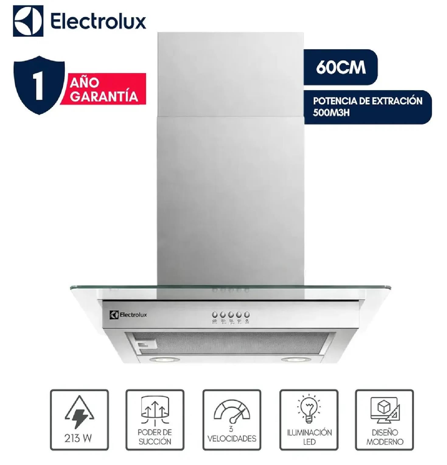Campana de Pared Electrolux CE6VX 60 cm Efficient Acero Inoxidable