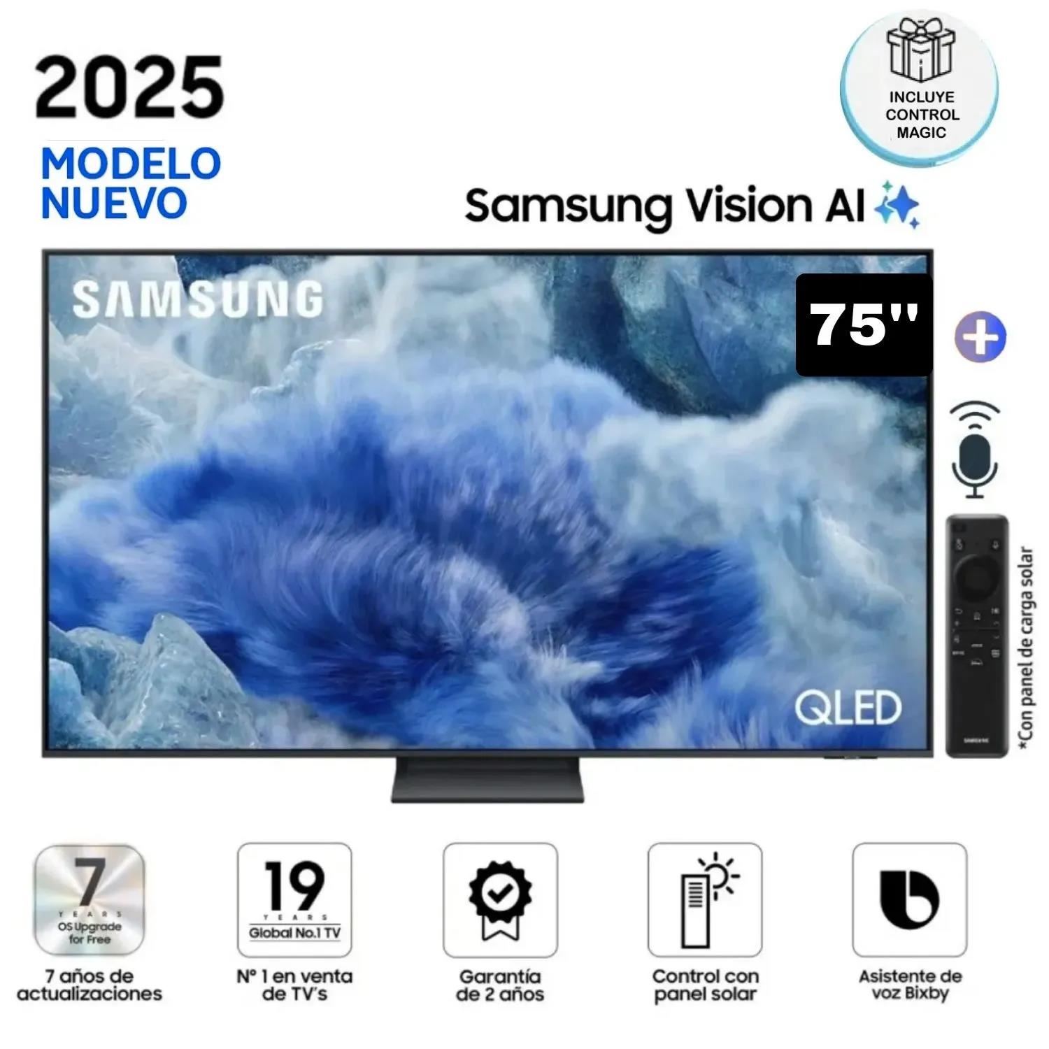 Televisor Samsung QLED 75” QN75Q8FAAGXPE UHD 4K Vision AI 2025