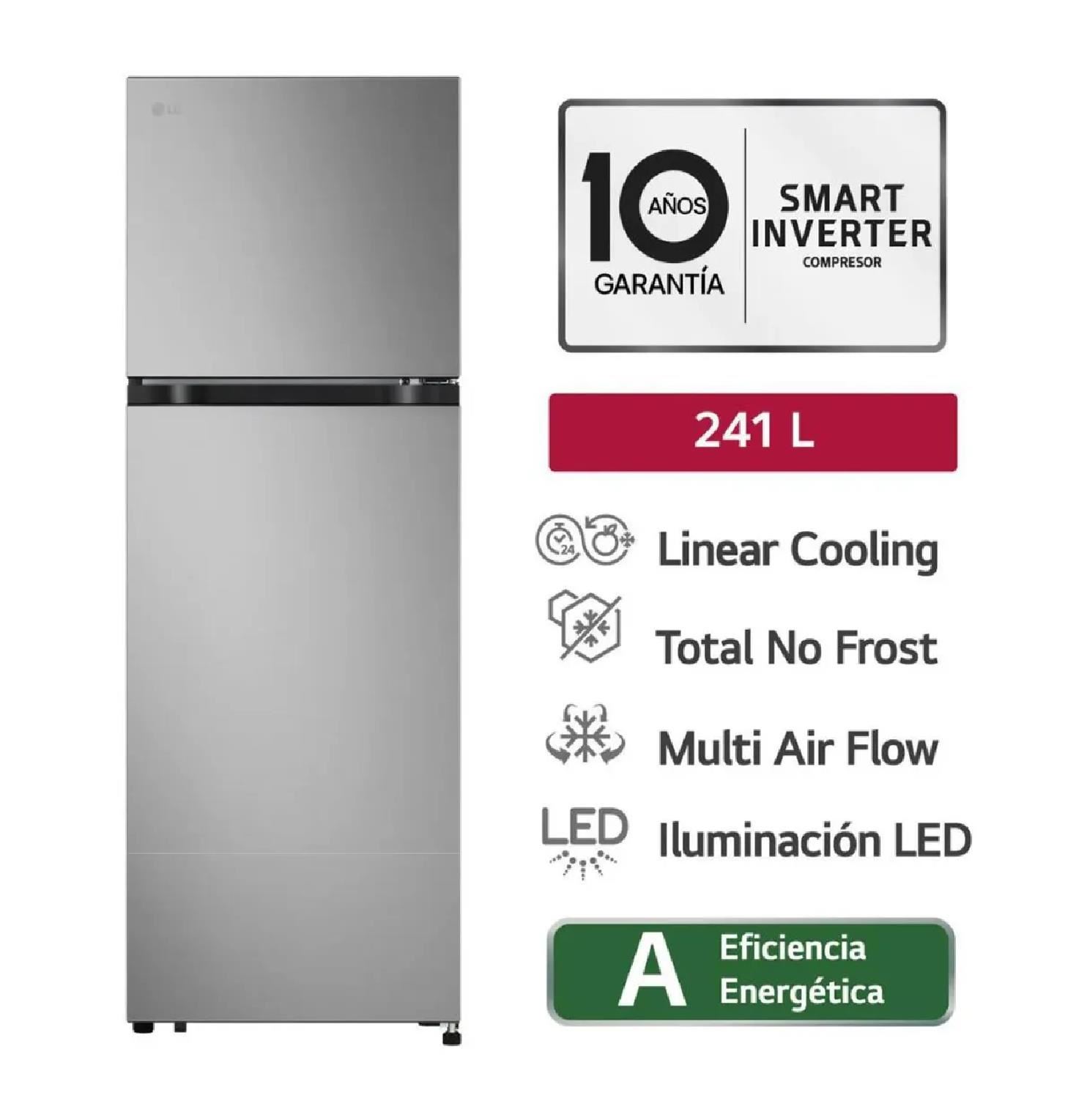 Refrigeradora LG 241L No Frost VT24BPY – Plateado