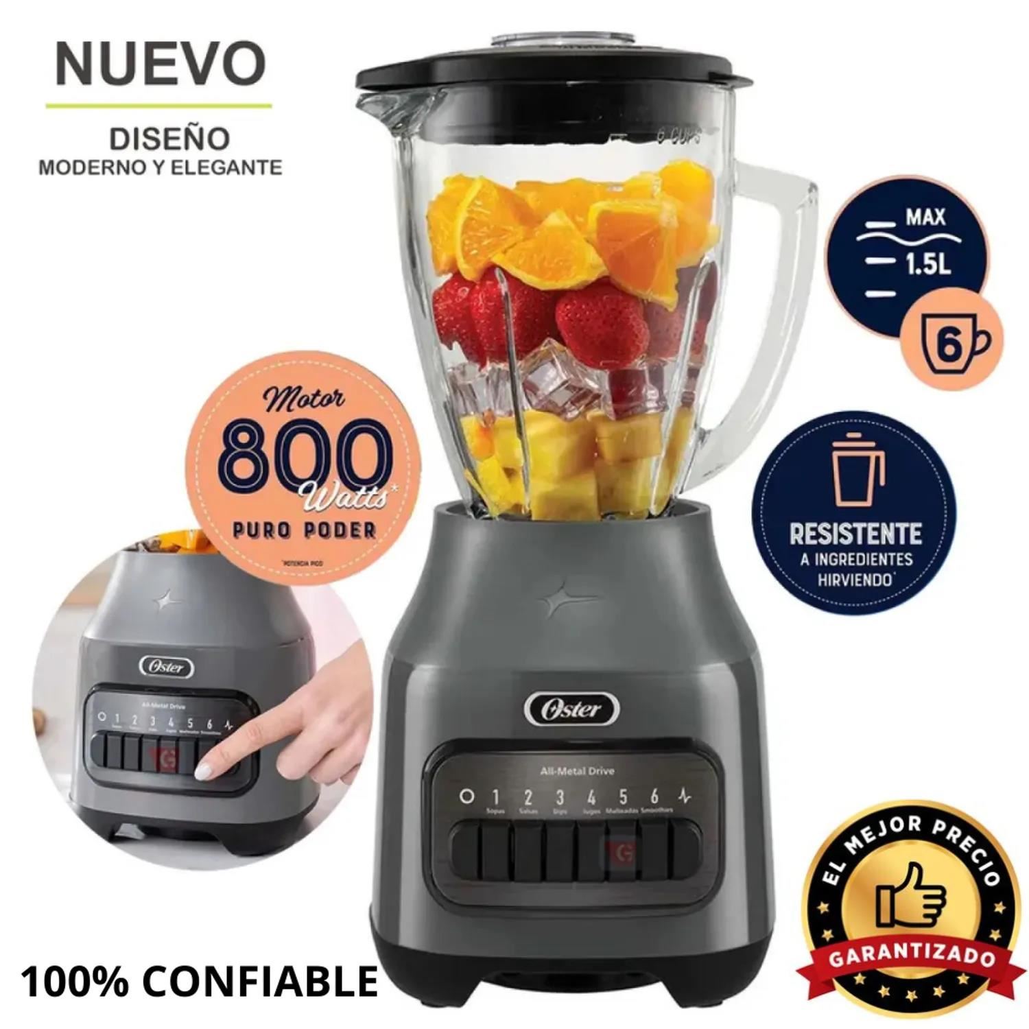 Licuadora Oster® 1.5L con 6 Velocidades BLSTPEG-GPB Gris