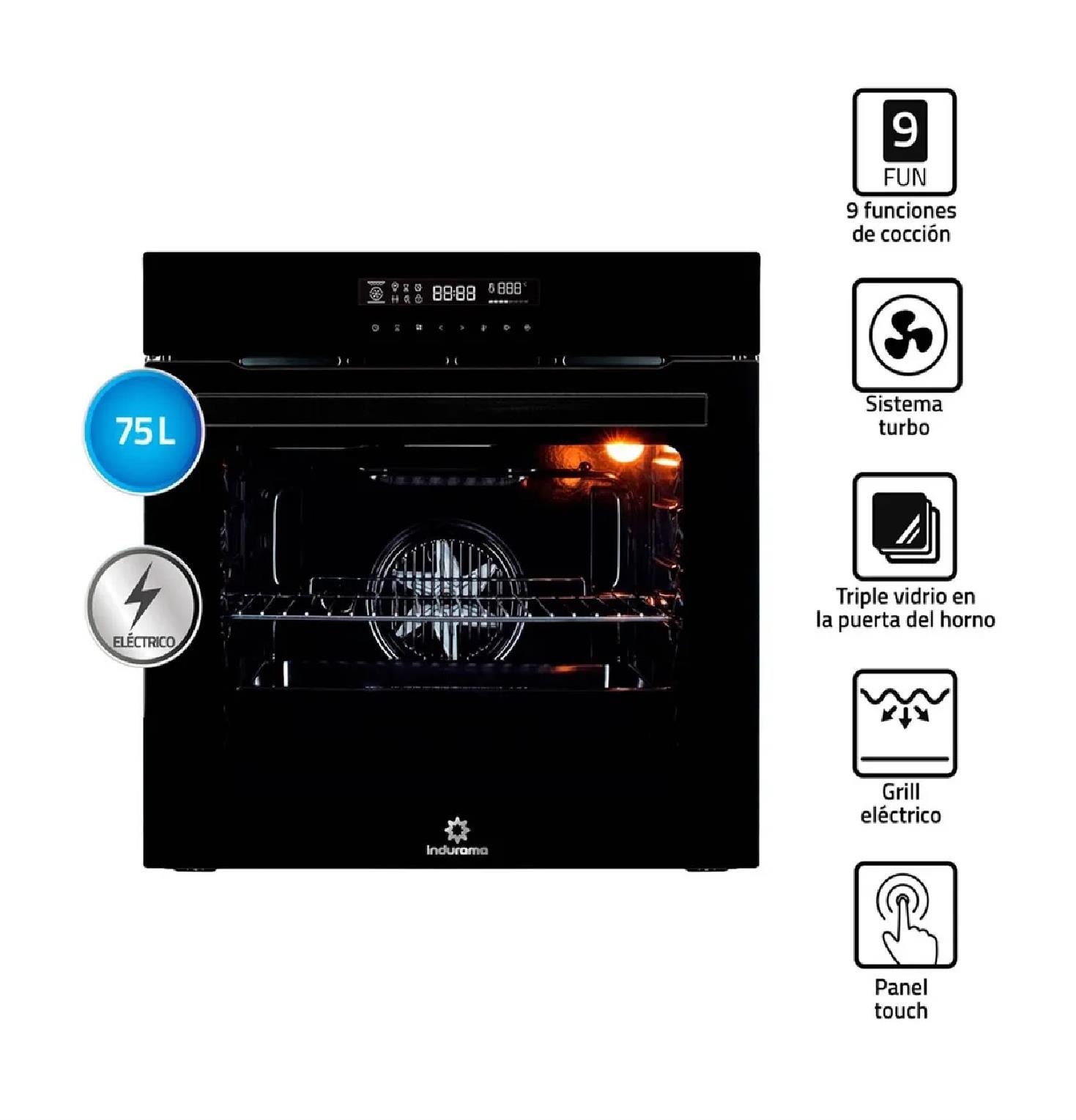 Horno Eléctrico Empotrable Indurama HEI-75V2NET 75L – Negro
