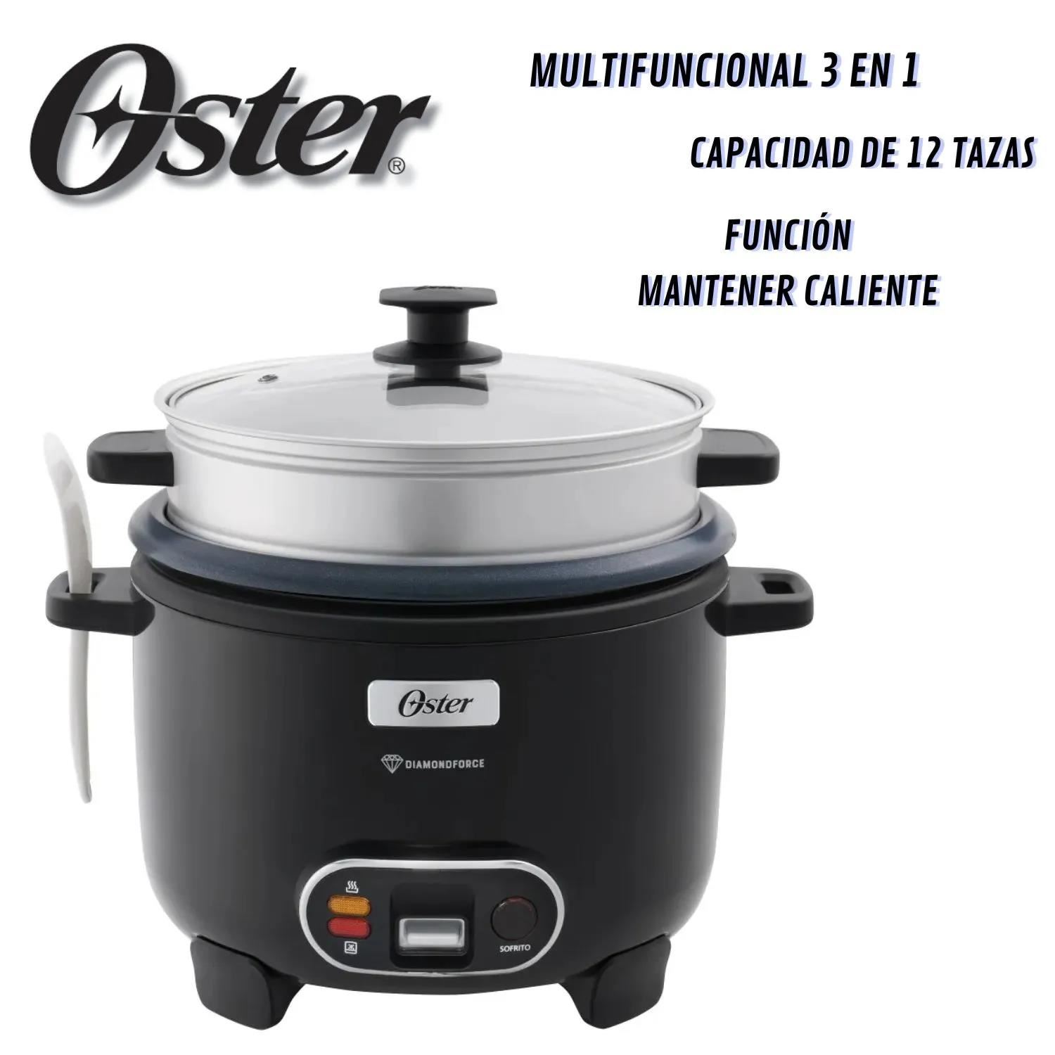 Olla Arrocera Oster CKSTRC12DFBLK 2.2L con Vaporera y Función Sofrito -Negra
