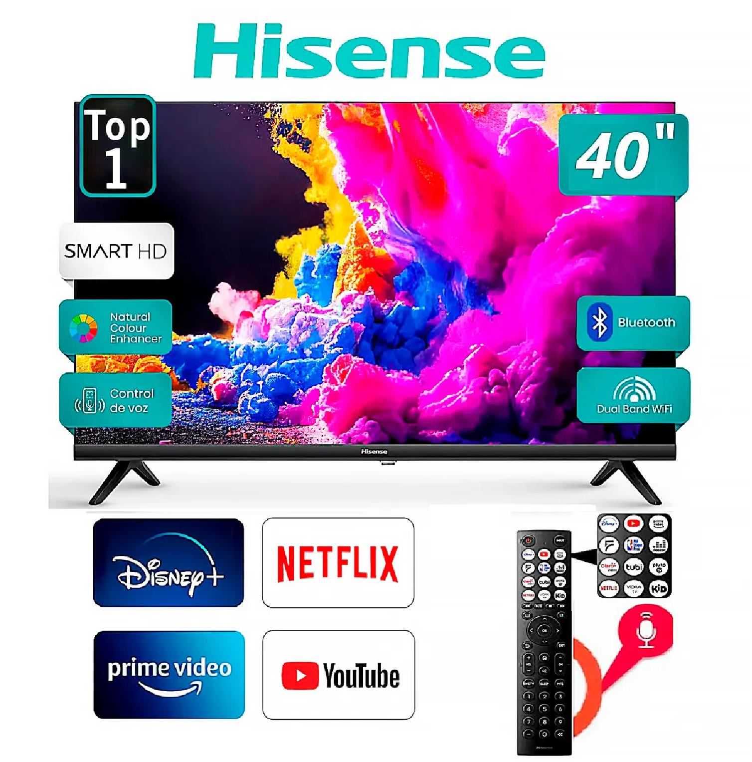 Televisor Hisense 40" LED Full HD Smart TV 40A4K – Negro