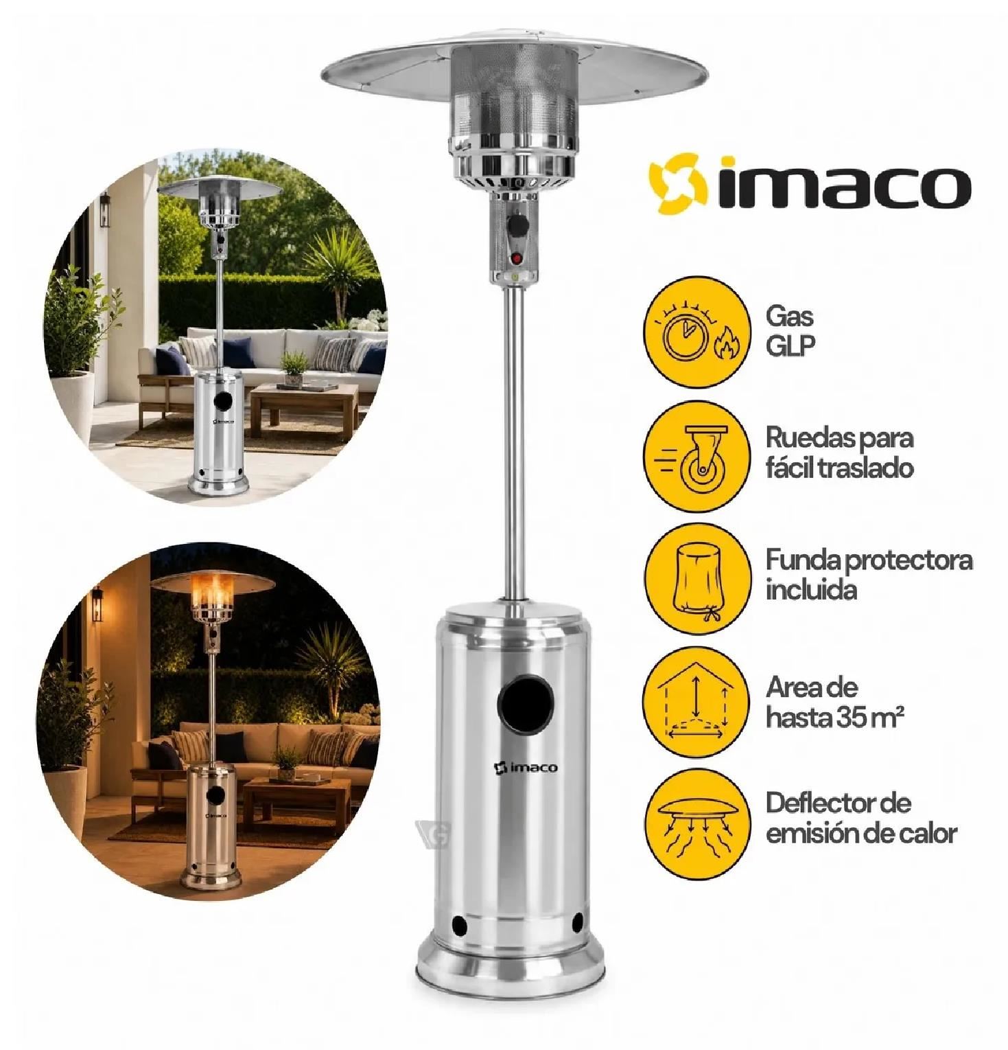 Calentador de Patio Imaco PHS130 a Gas GLP - Plata