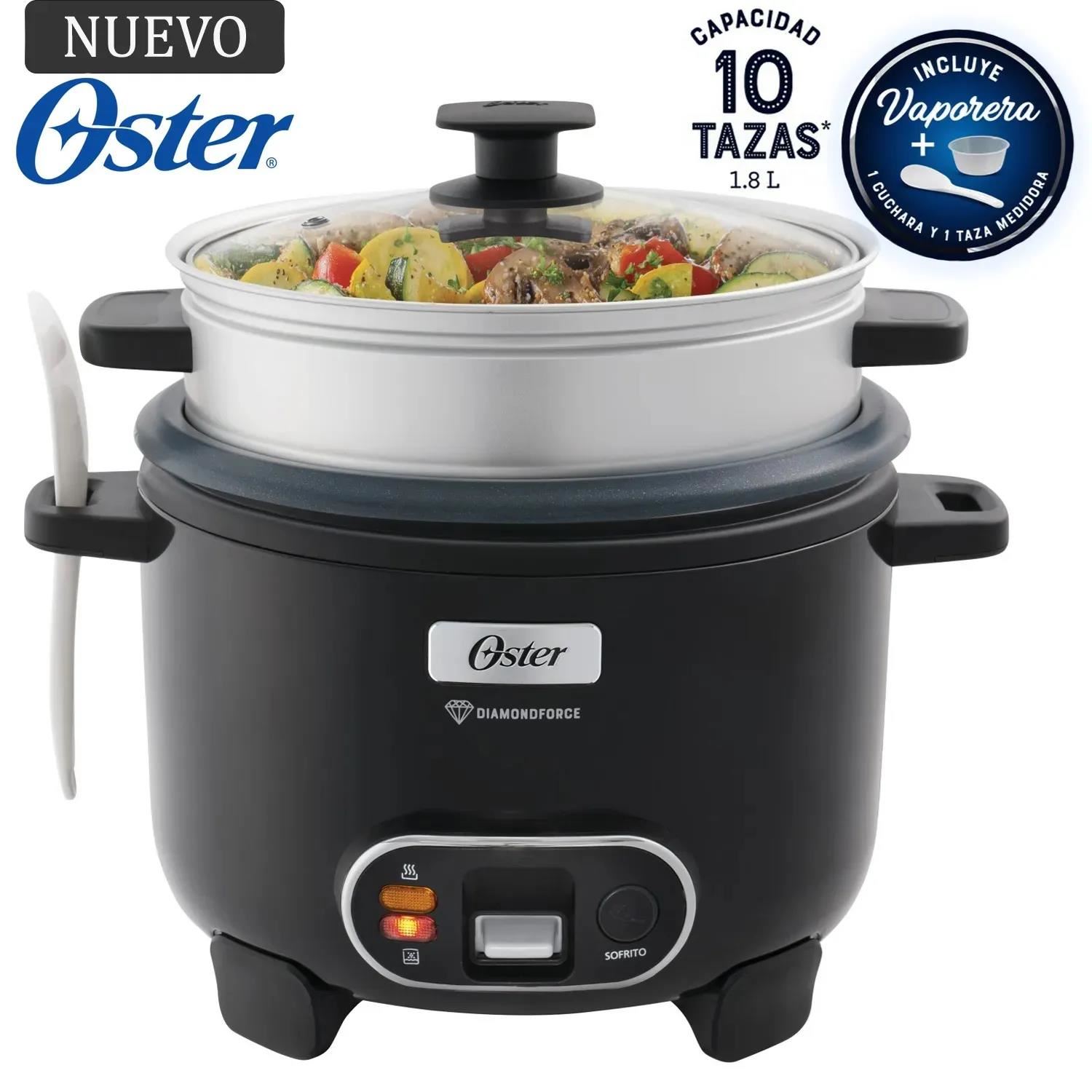 Arrocera Oster Sofrito y Vaporera DiamondForce 3 en 1 CKSTRC10DFBLK - Negra