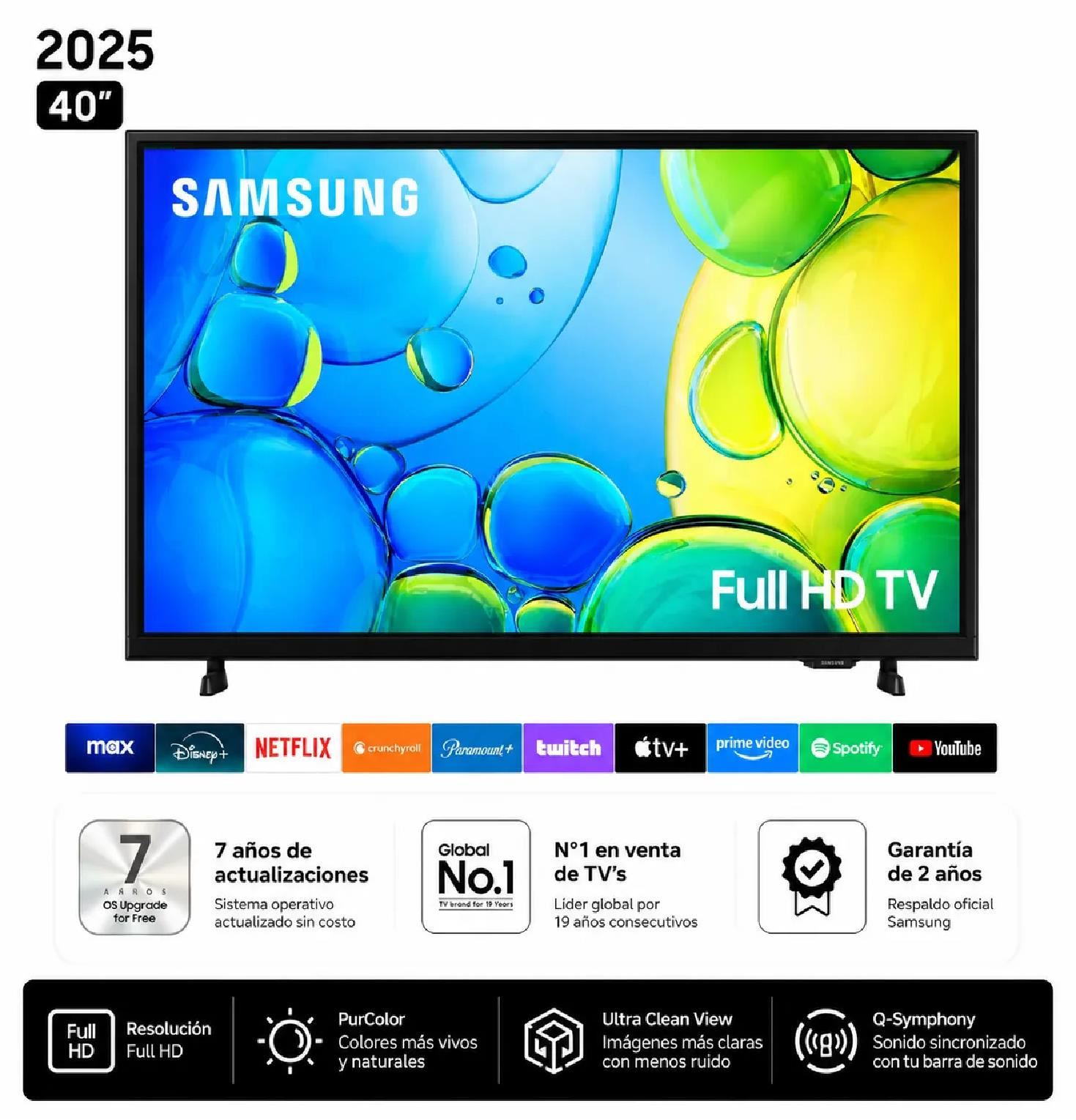 Televisor Samsung Smart TV Full HD 40” Full HD Tizen OS UN40F6000FGXPE