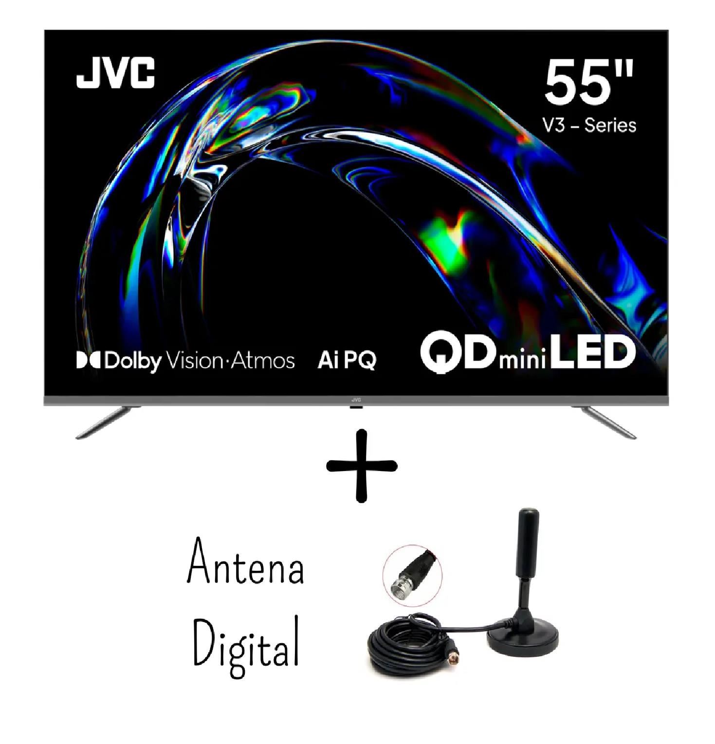 Televisor JVC 55” QD MiniLED Google TV LT-55KM958N + Antena Digital