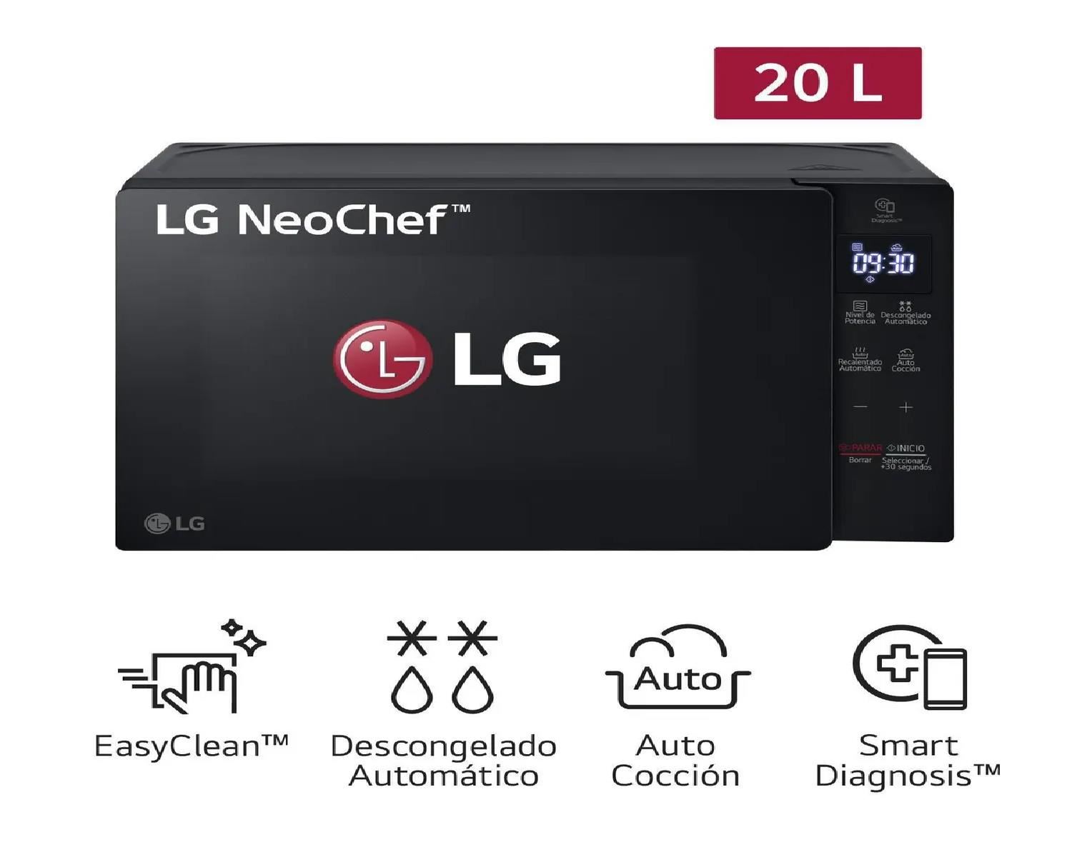 Horno Microondas LG 20L MS2032GAS – Negro