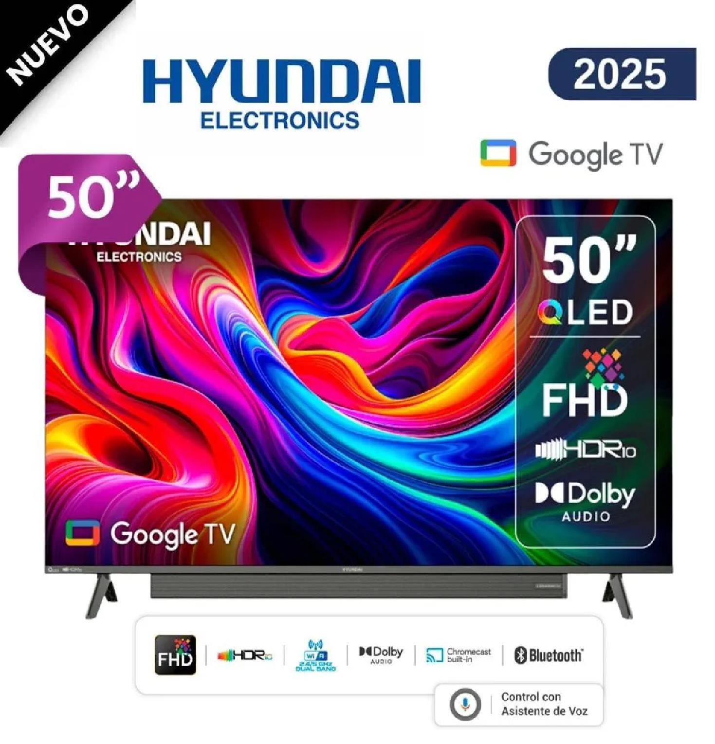 TELEVISOR HYUNDAI HYLED5029QFG 50” QLED SMART TV GOOGLE TV 4K UHD (2025)