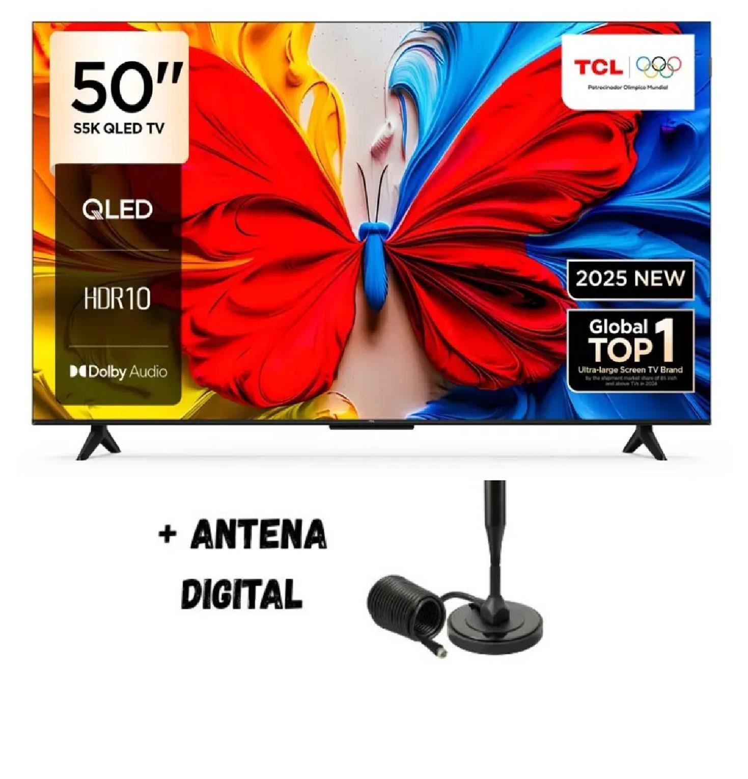 Televisor TCL QLED FHD Smart Google TV 50S5K + Antena Digital