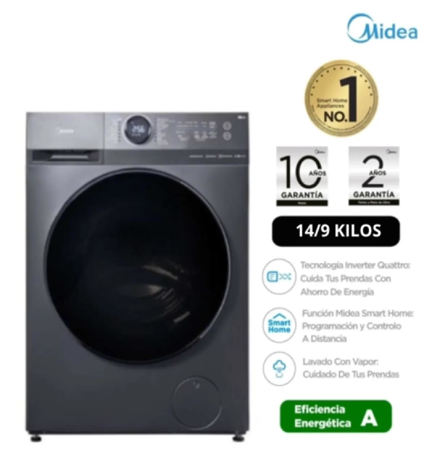 Lavaseca Midea Inverter Carga Frontal Titanium 14/9 kg MF200D140WBT-PE