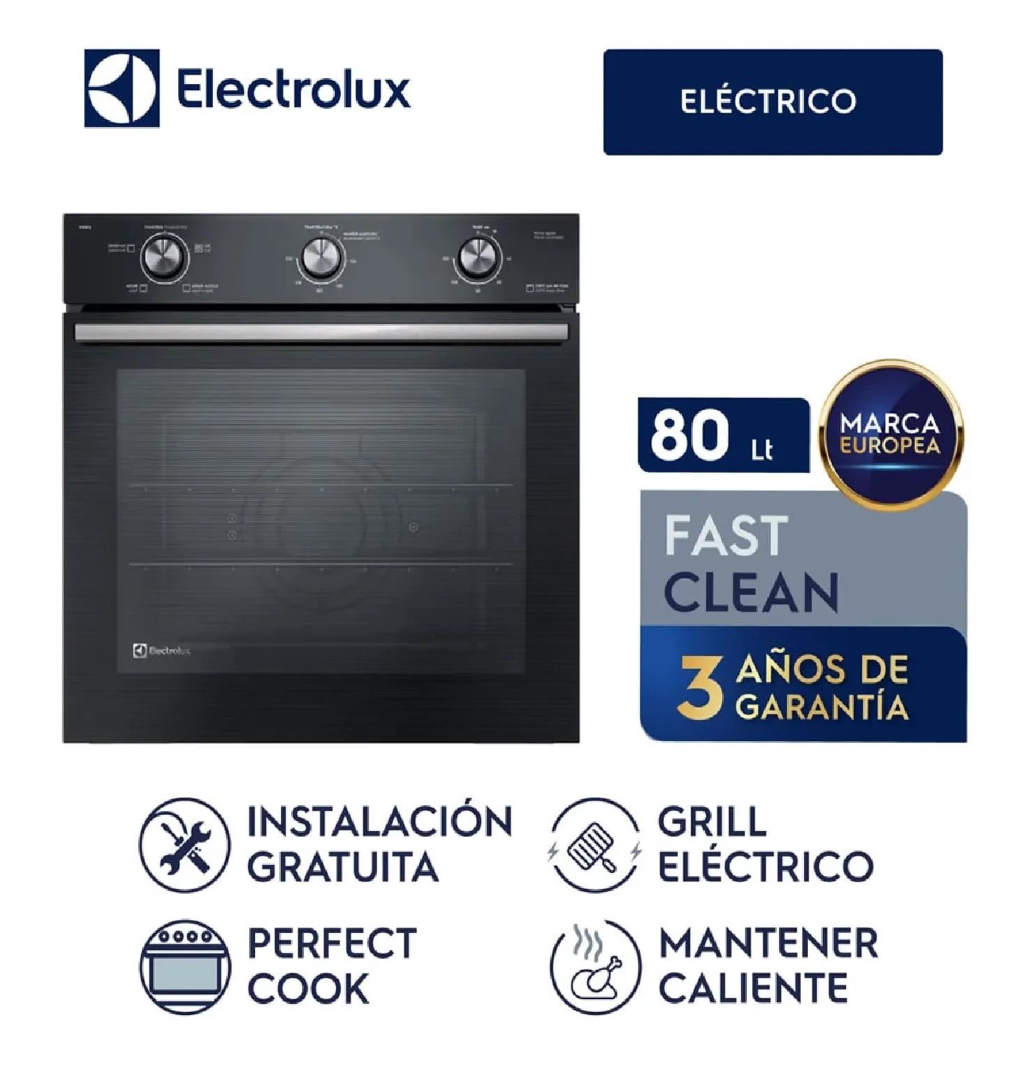 Horno Empotrable Eléctrico Electrolux OE8EL 80L – Negro