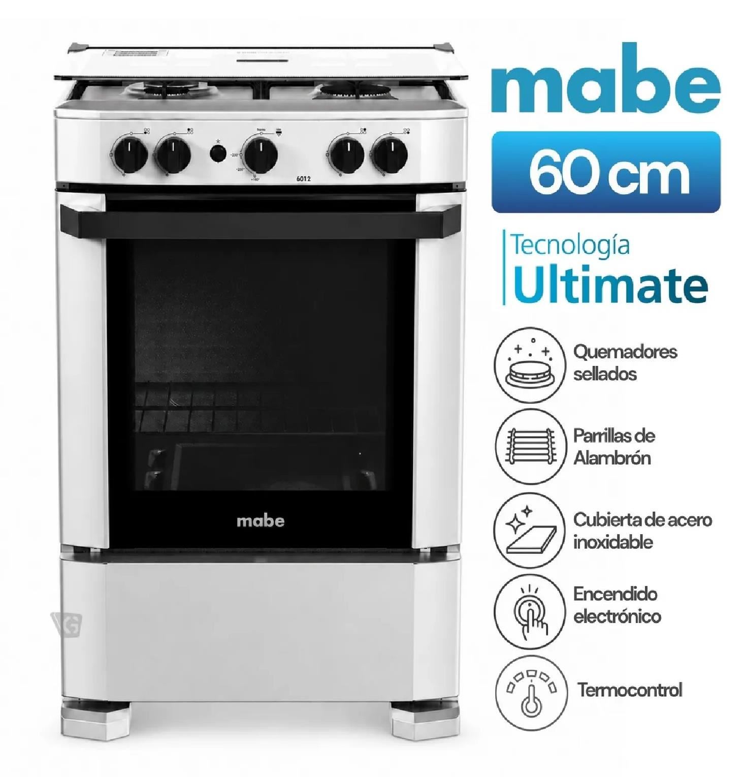 Cocina a Gas Mabe CMP6012AG1 de 60 cm - Silver