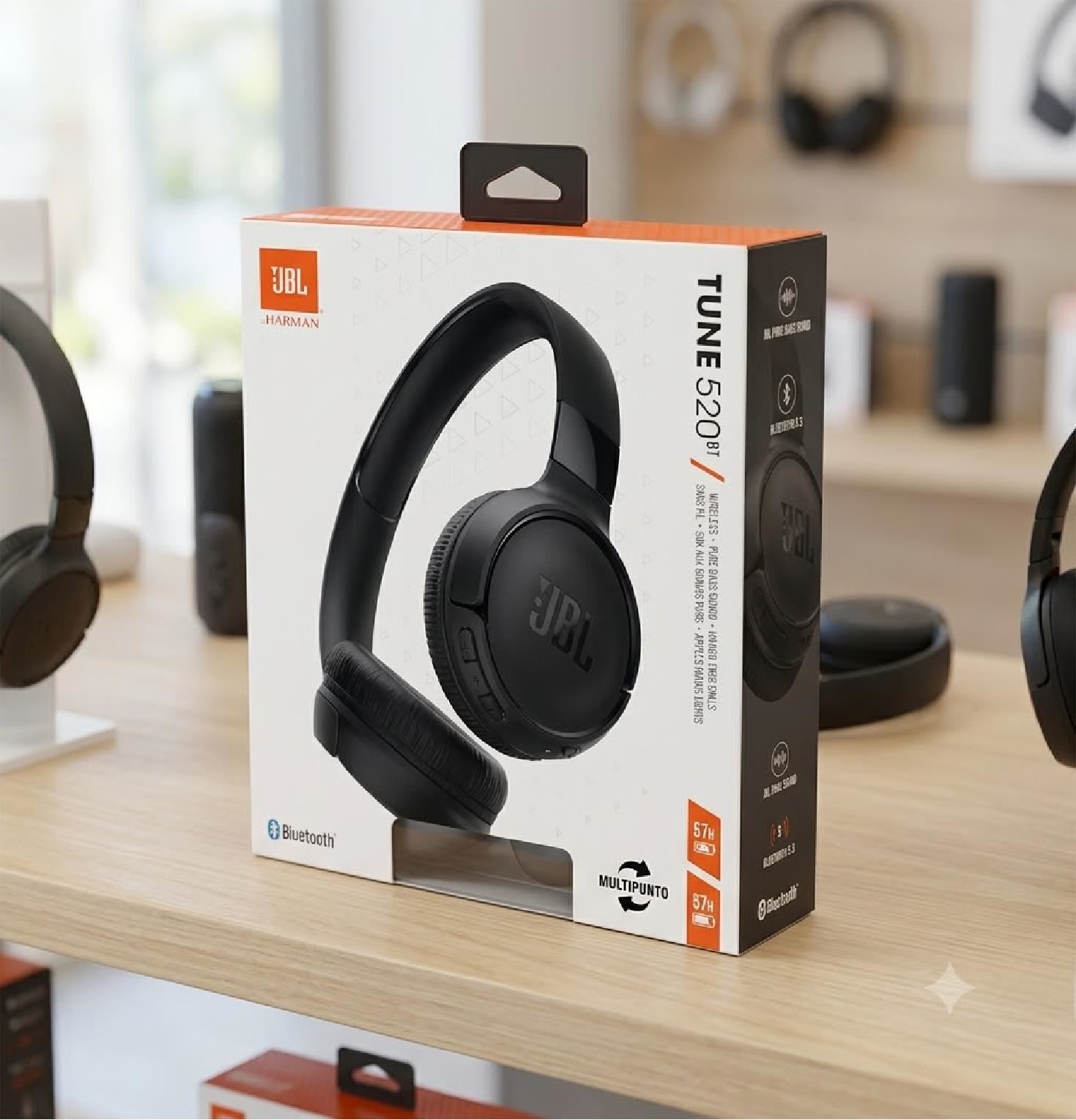 Audífonos Inalámbricos JBL Tune 520BT Pure Bass - Negro