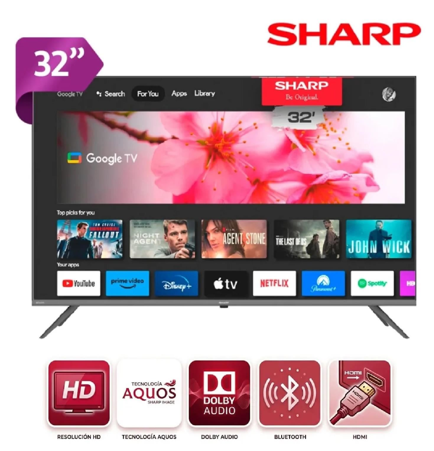 Televisor SHARP 32” Modelo 2T-C32GF2060L HD Google TV LED