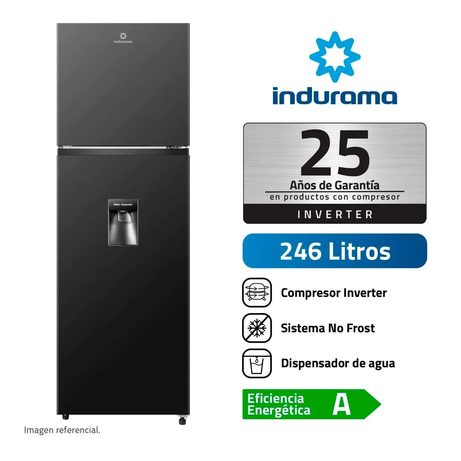 Refrigeradora Indurama 245L No Frost RI-389DNI – Negra