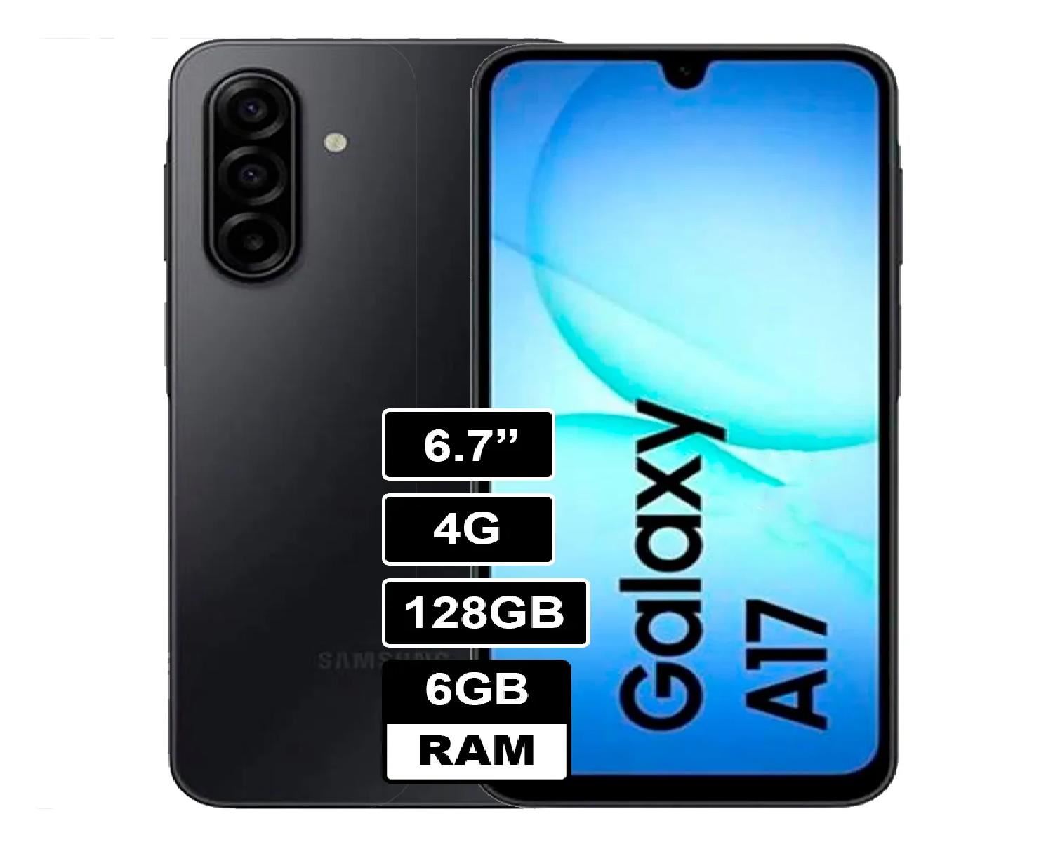 Celular Samsung Galaxy A17 6GB RAM 128GB 6.7" - Negro