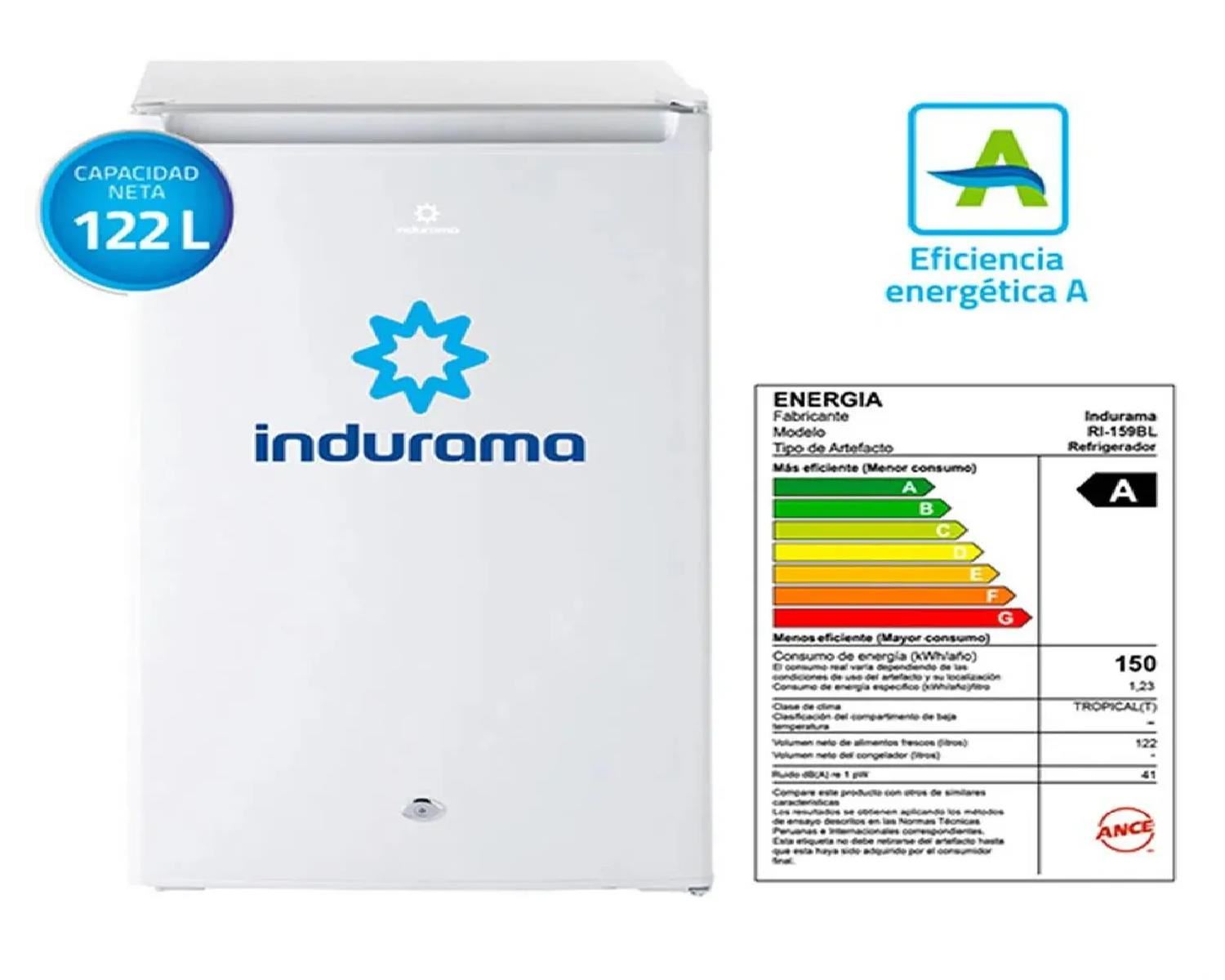 Frigobar Indurama RI-159BL 122 L – Blanco