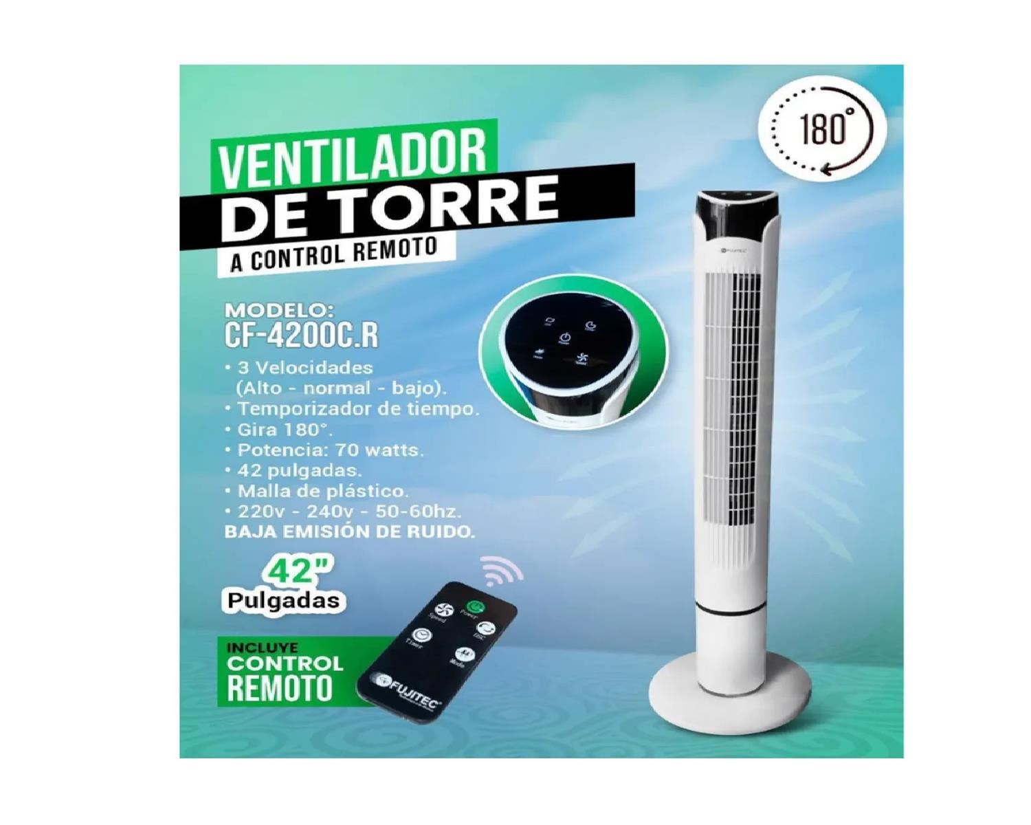 Ventilador de Torre FUJITEC CF-4200C.R 42” con Control Remoto – Blanco