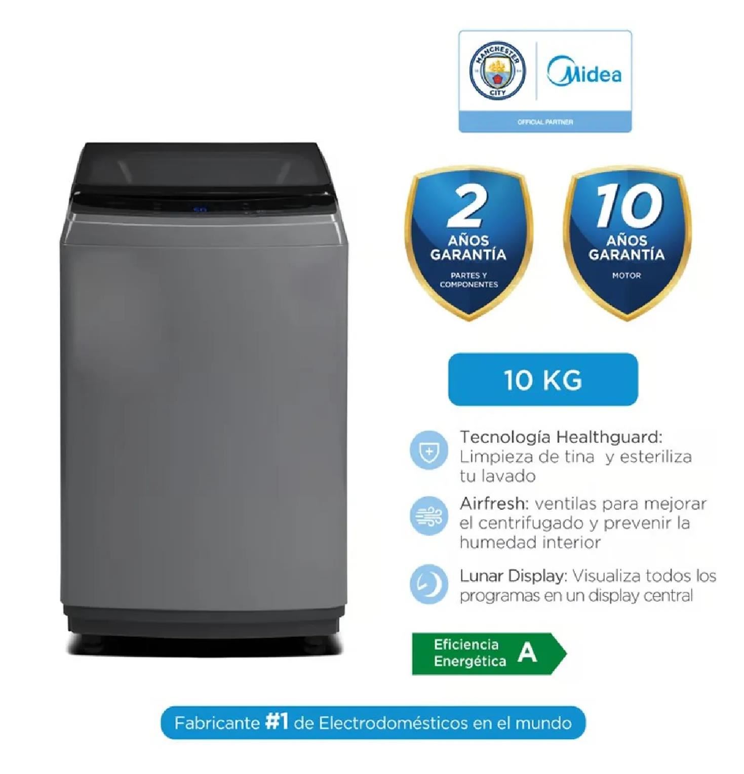 Lavadora Automática Midea 10 Kg Titanium MA200W100/G-PE – Silver