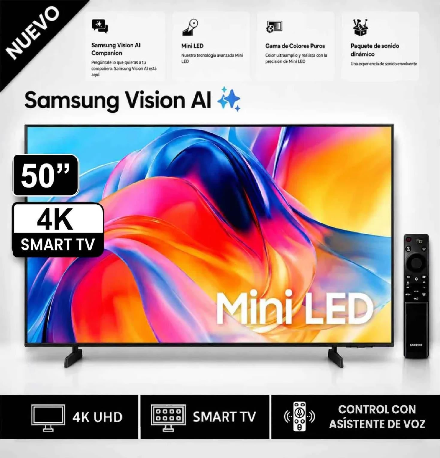 Televisor Samsung 50" Mini LED UN50M70HAGXPE Vision AI Smart TV 2026