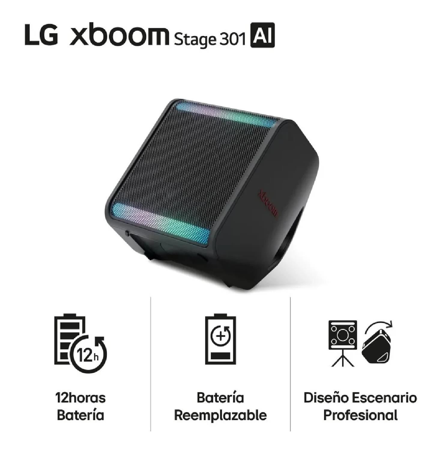 Parlante Bluetooth LG XBOOM STAGE 301 120W IPX4 (2025)