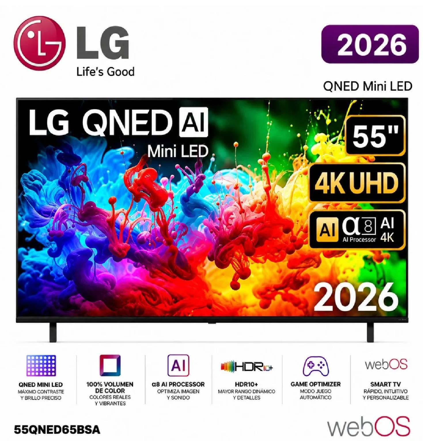 Televisor LG 55QNED65BSA 55” 4K Ultra HD QNED Mini LED