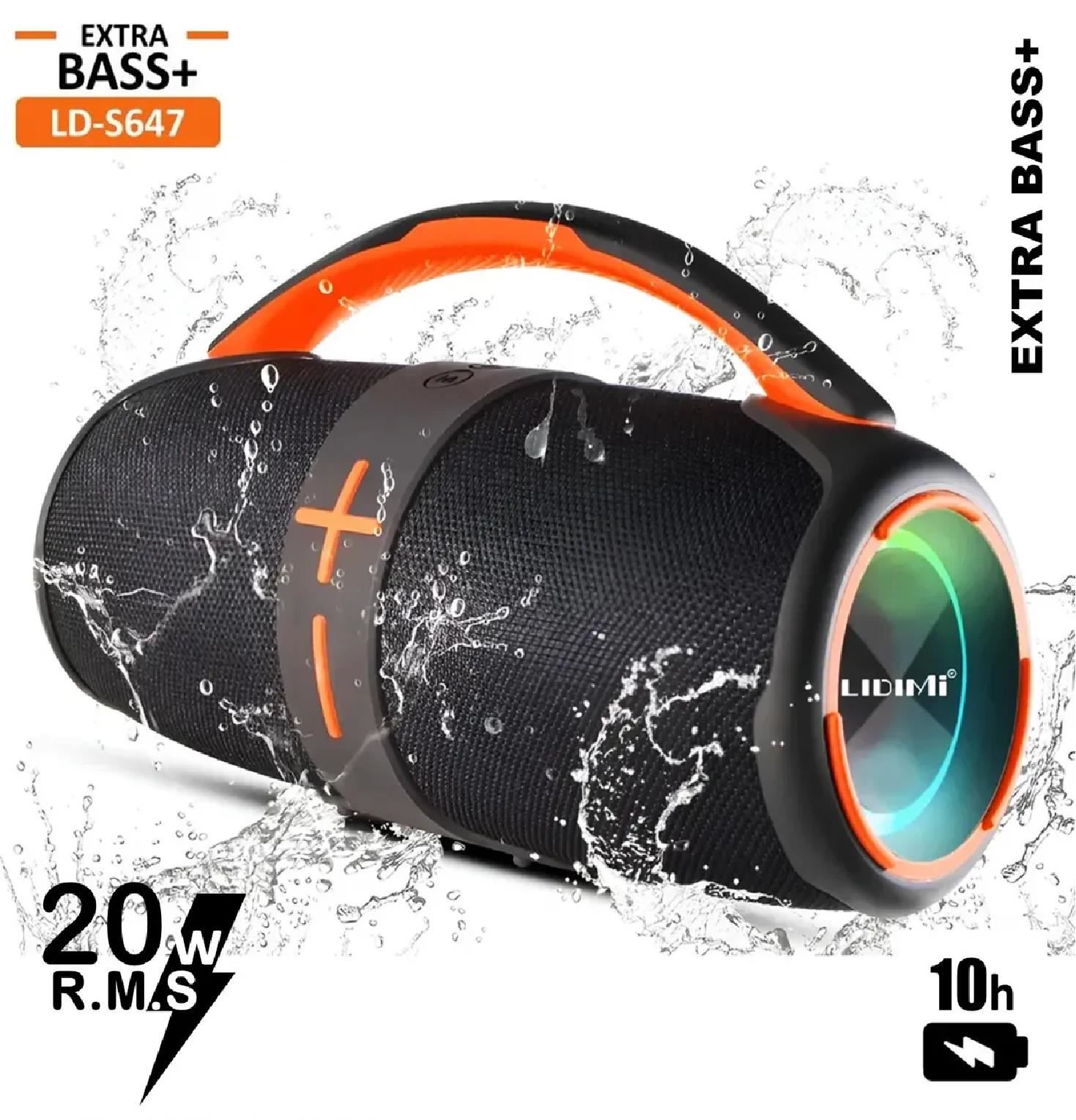 Parlante Portátil Bluetooth LIDIMI LD-S647 XBASS FM USB - Negro