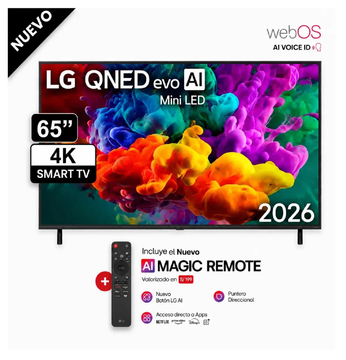 Televisor LG 65QNED65BSA 65” 4K Ultra HD QNED Mini LED