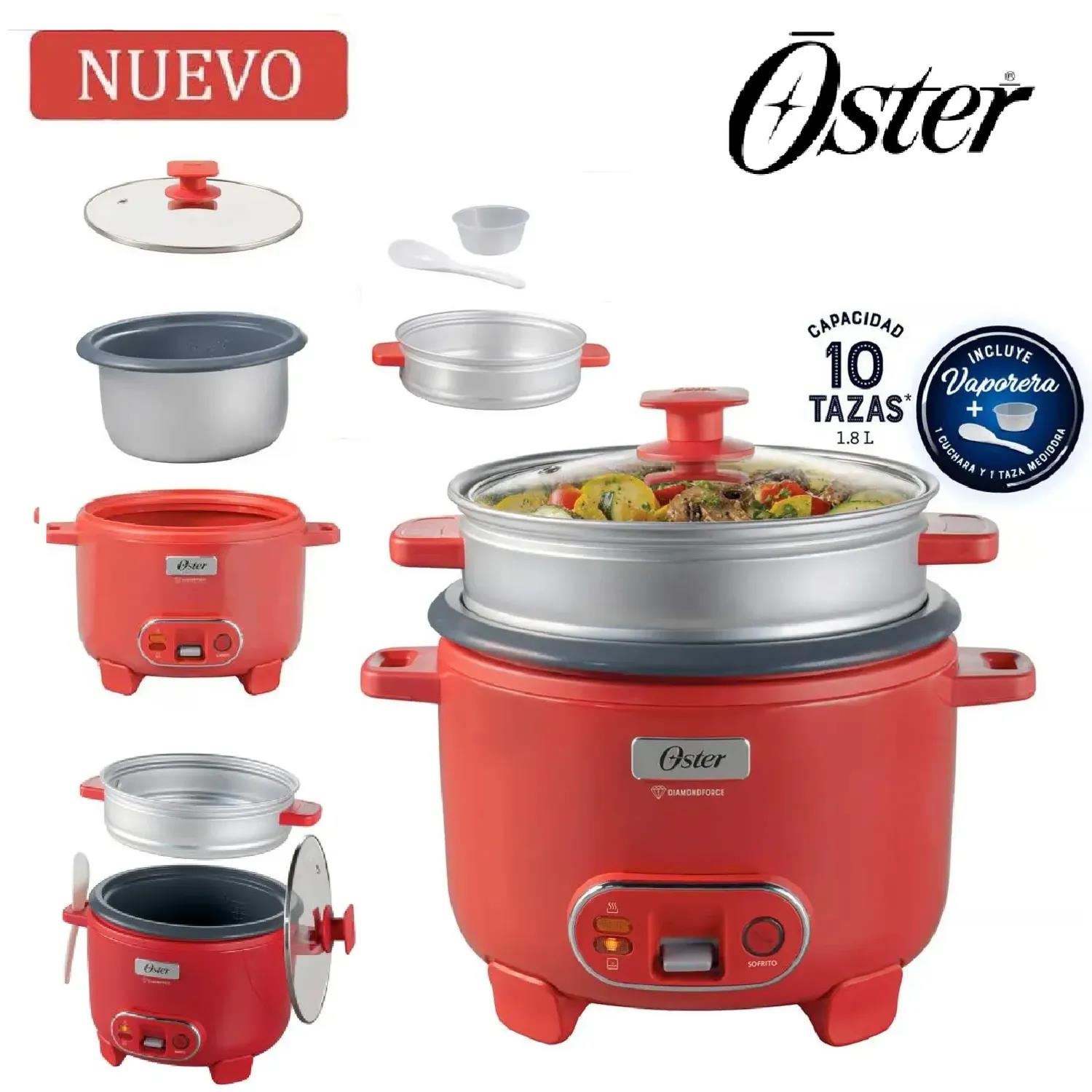 Olla Arrocera Oster Sofrito y Vaporera DiamondForce 3 en 1 CKSTRC10DFPNK - Rojo