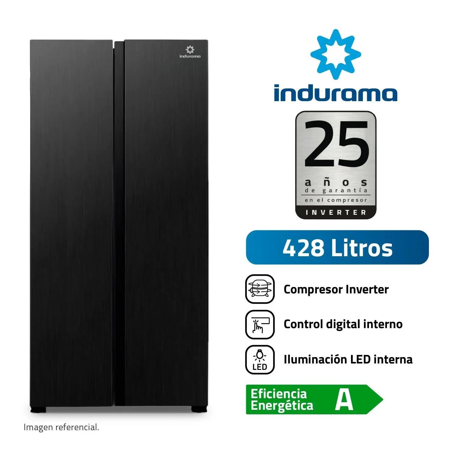 Refrigeradora Indurama RI-769N Side by Side 428L - Negra