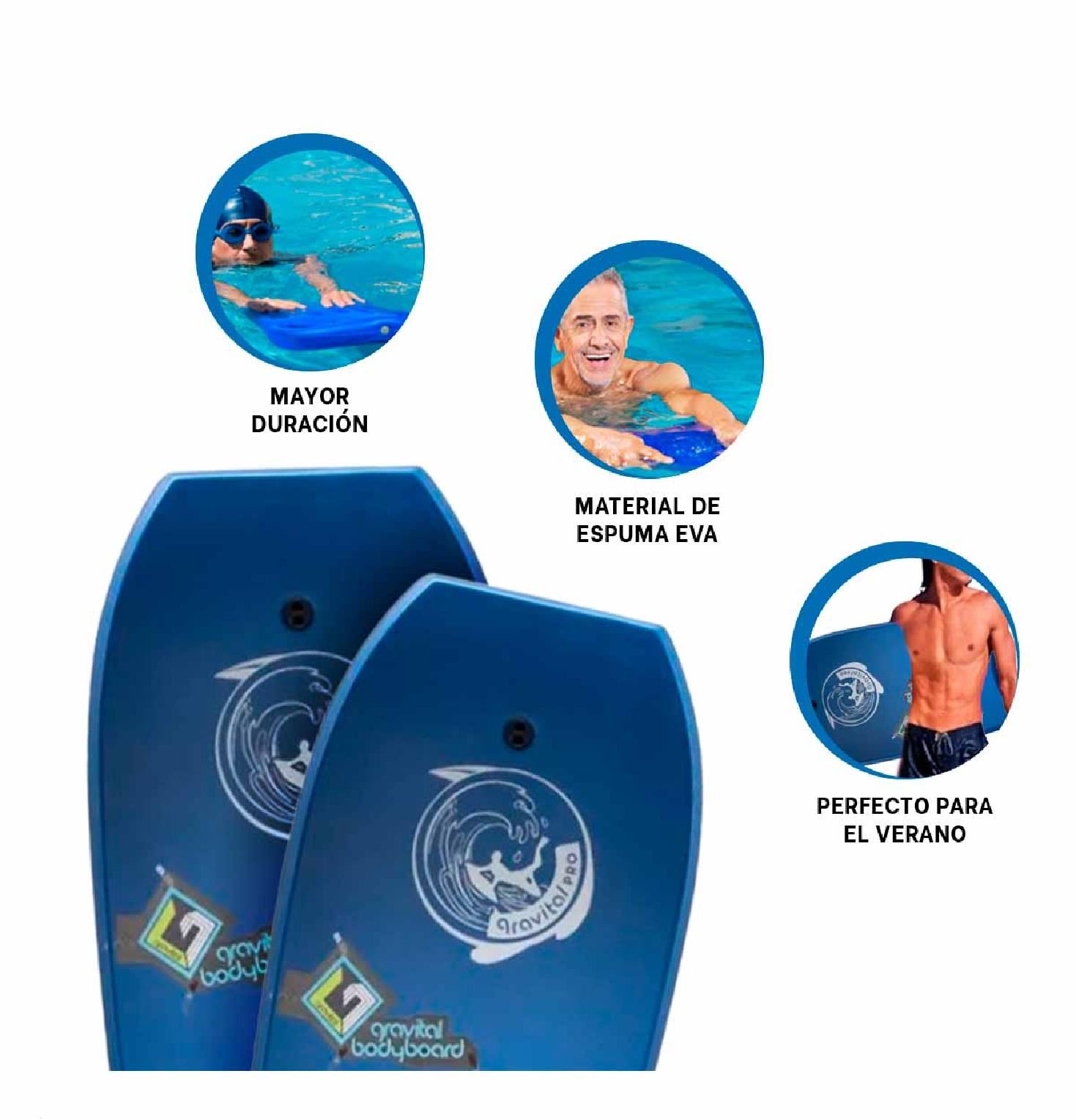 Tabla Bodyboard Gravital de Natación 41” GR-41 Dinámica – Azul