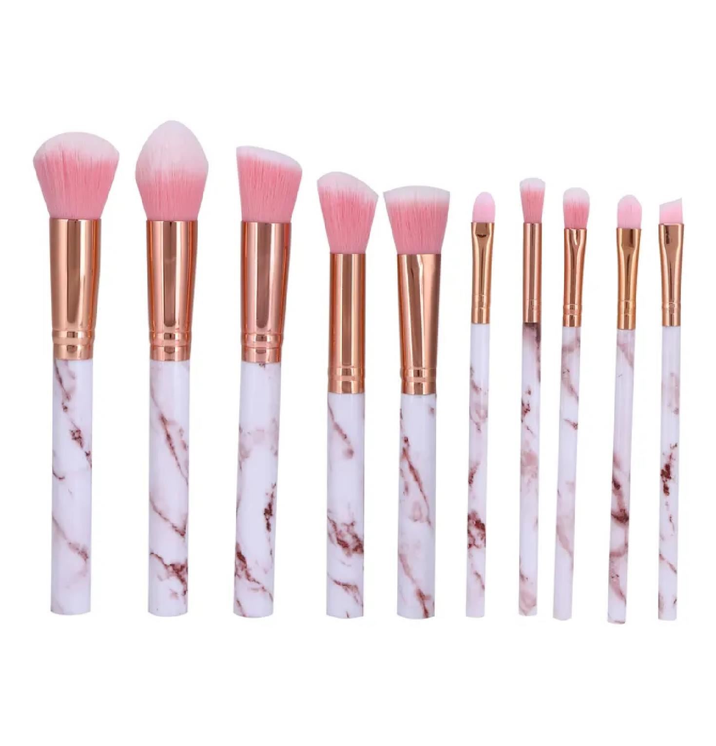 Set de Brochas para Maquillaje 10 Piezas – Color Rosa