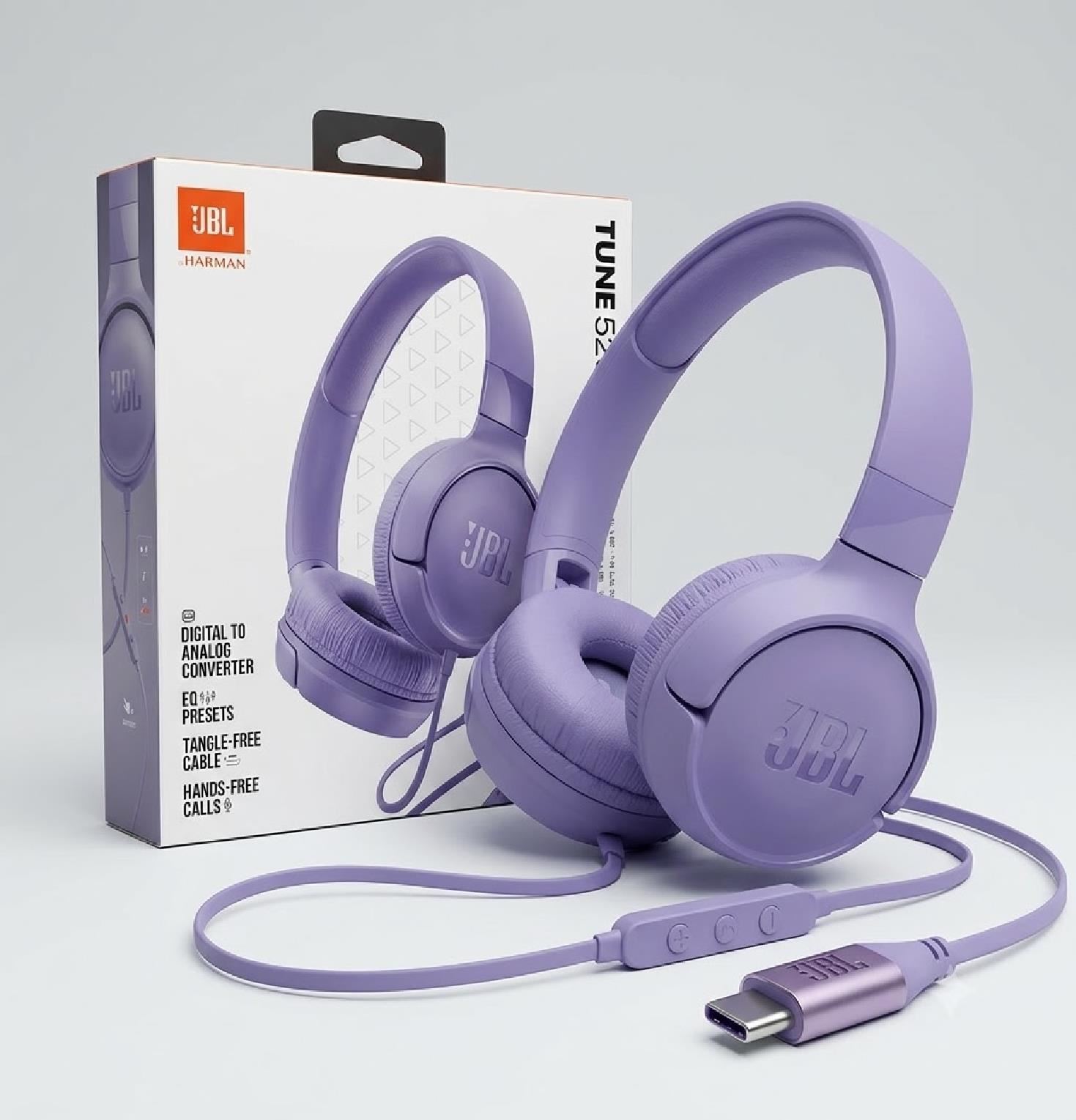 Audífonos Alámbricos JBL Tune 520C USB-C Lila