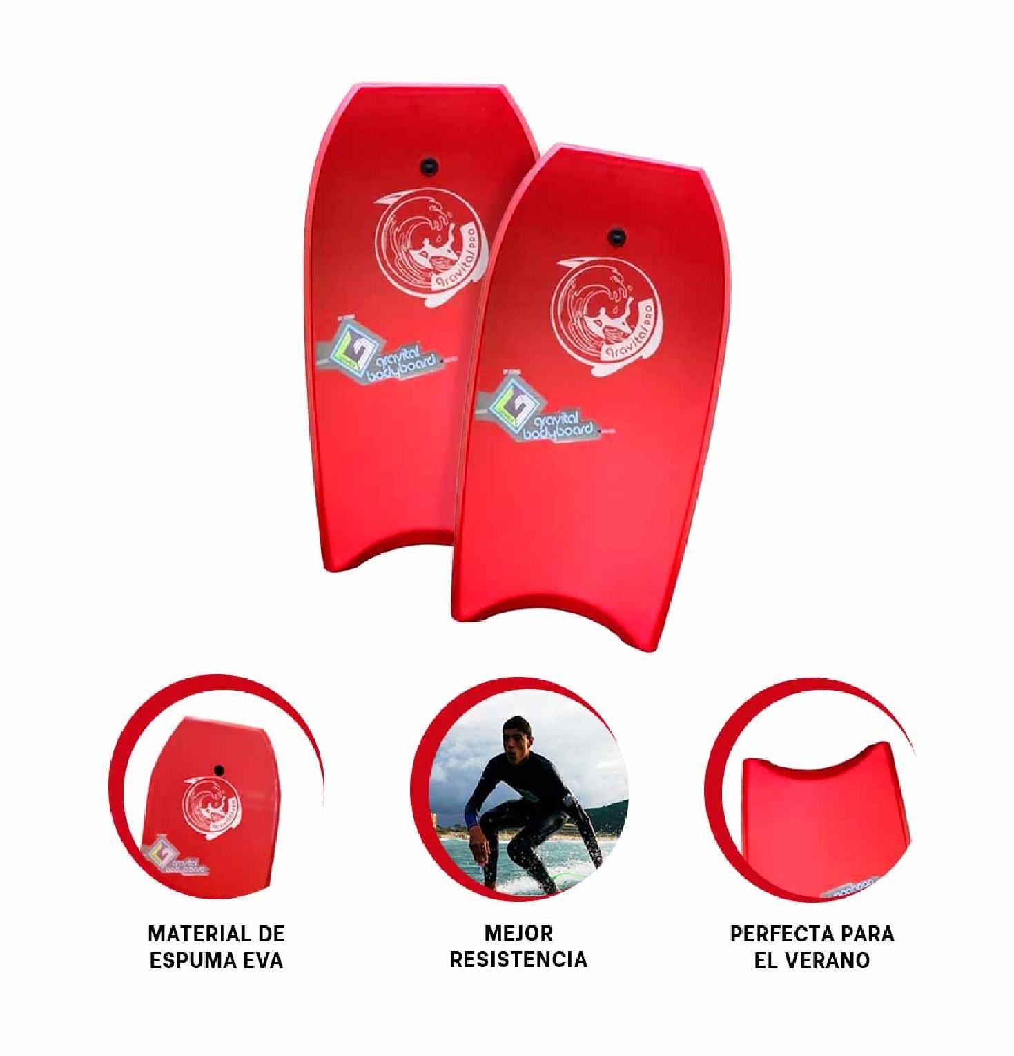 Tabla Bodyboard Gravital de Natación 41” GR-41 Dinámica – Rojo