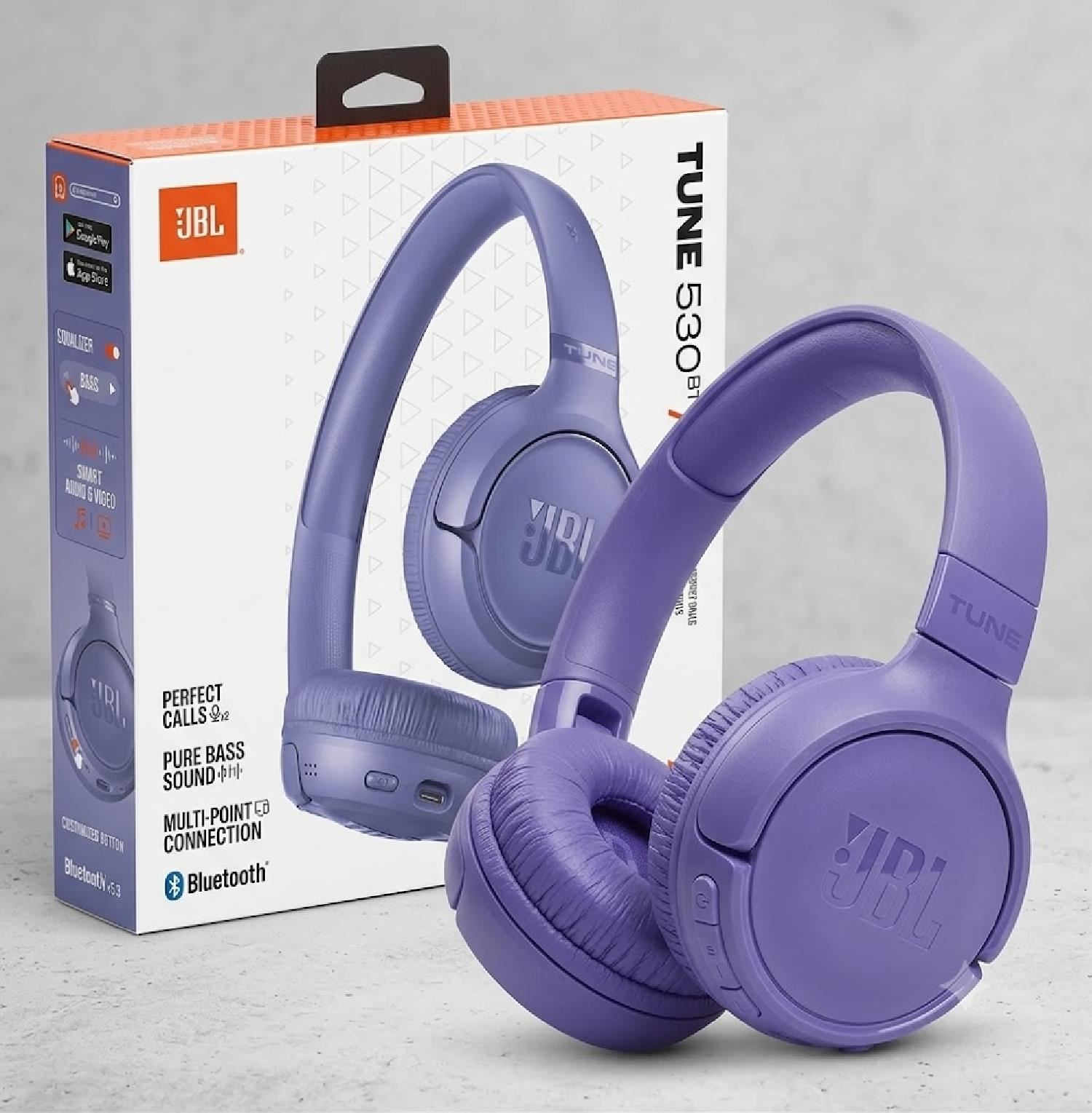 Audífonos Bluetooth JBL Tune 530BT con Diseño Plegable - Lila