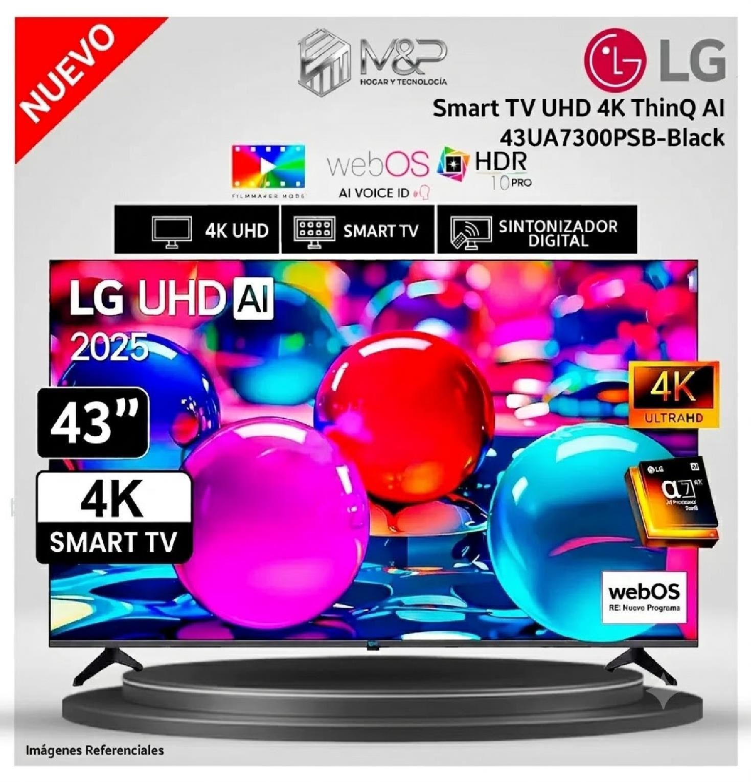 TV LG 43" LED UHD 4K Thinq AI 43UA7300PSB Modelo 2025