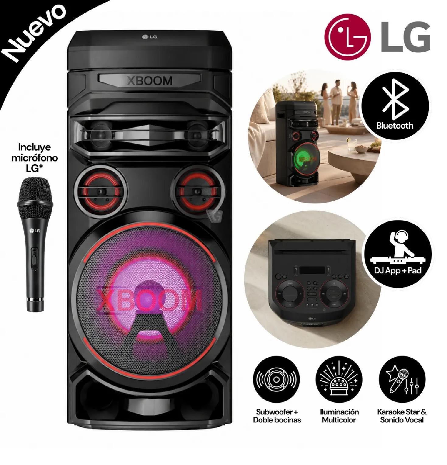 Torre de sonido LG XBOOM RNC7 Multi-Bluetooth Karaoke Star - Negro