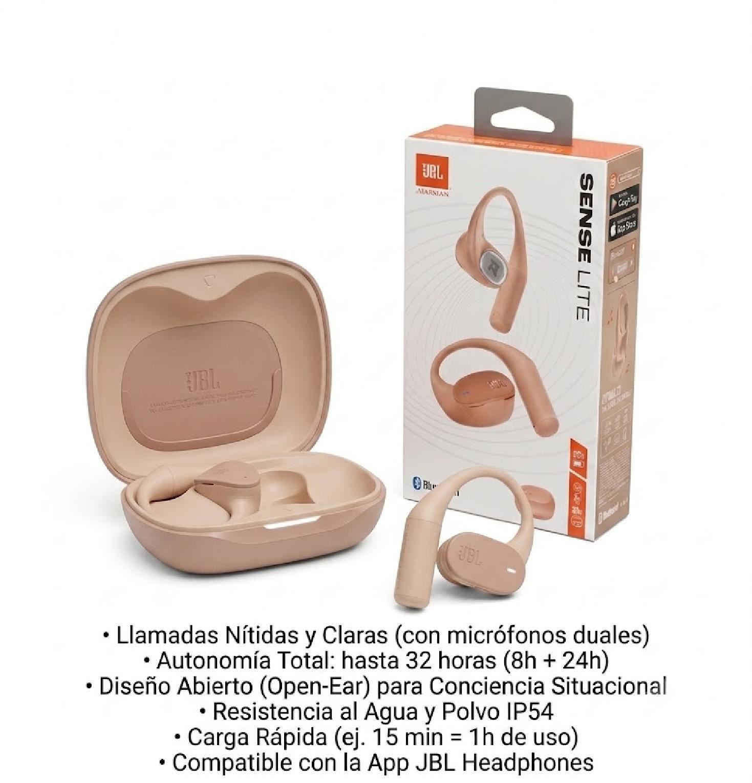Auriculares JBL Sense Lite Inalámbricos Deportivos Open-Ear - Beige