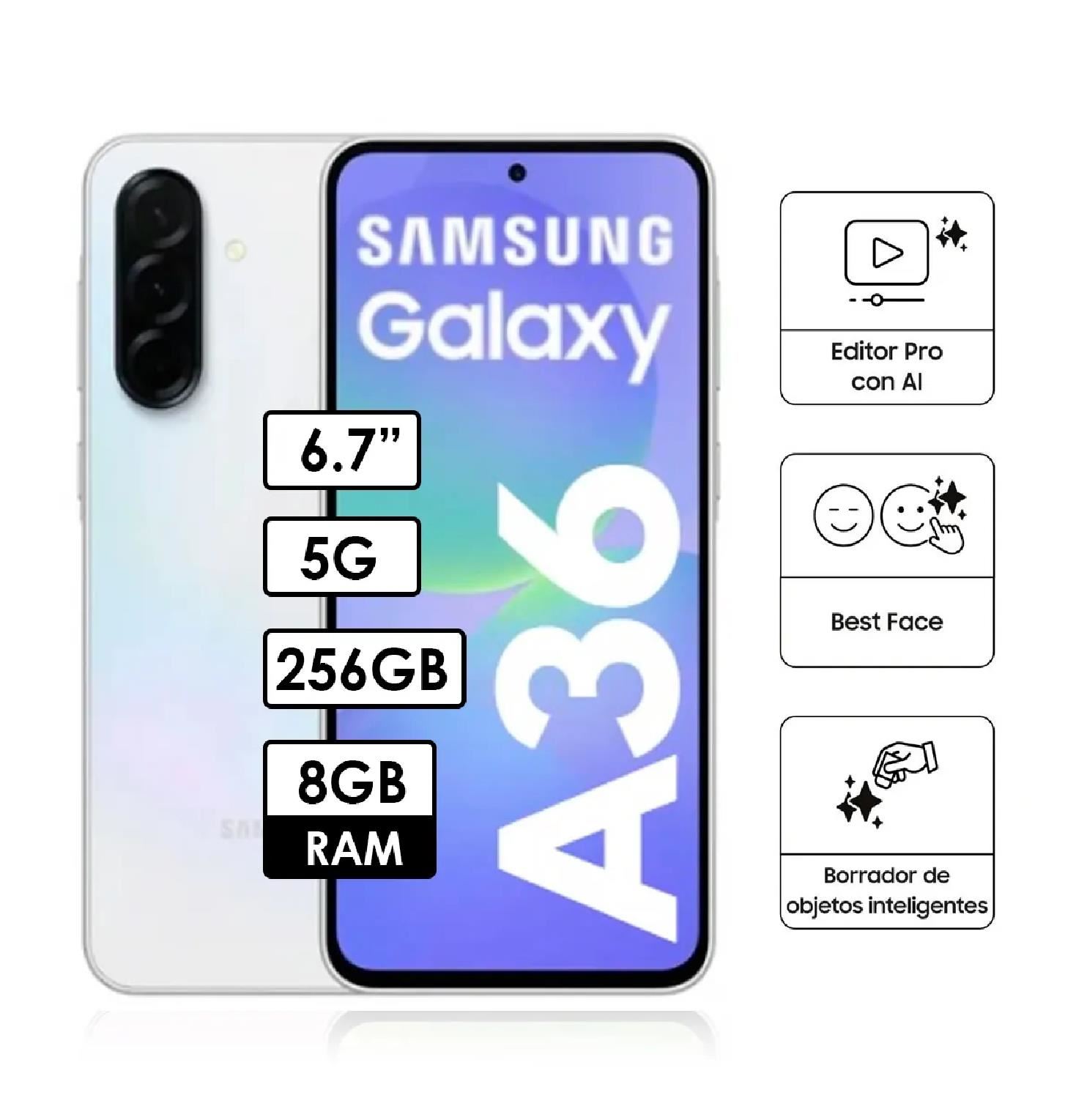 Celular Samsung Galaxy A36 5G 256GB 8GB - Blanco